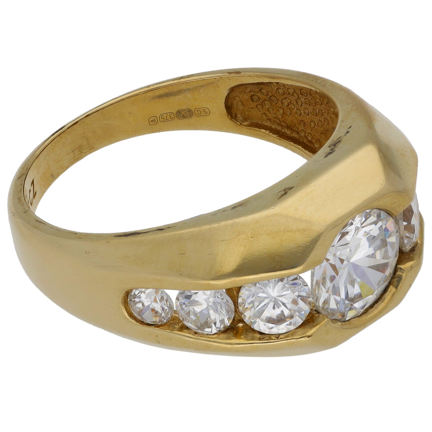 9ct Gold Cubic Zirconia Alternative Ring Size R