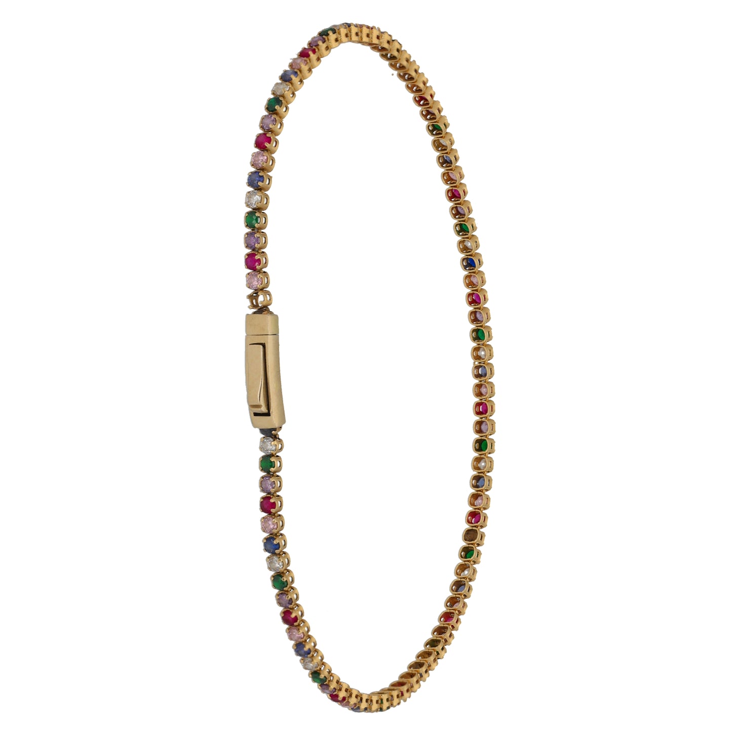 14ct Gold Imitation Gems Line/Tennis Bracelet