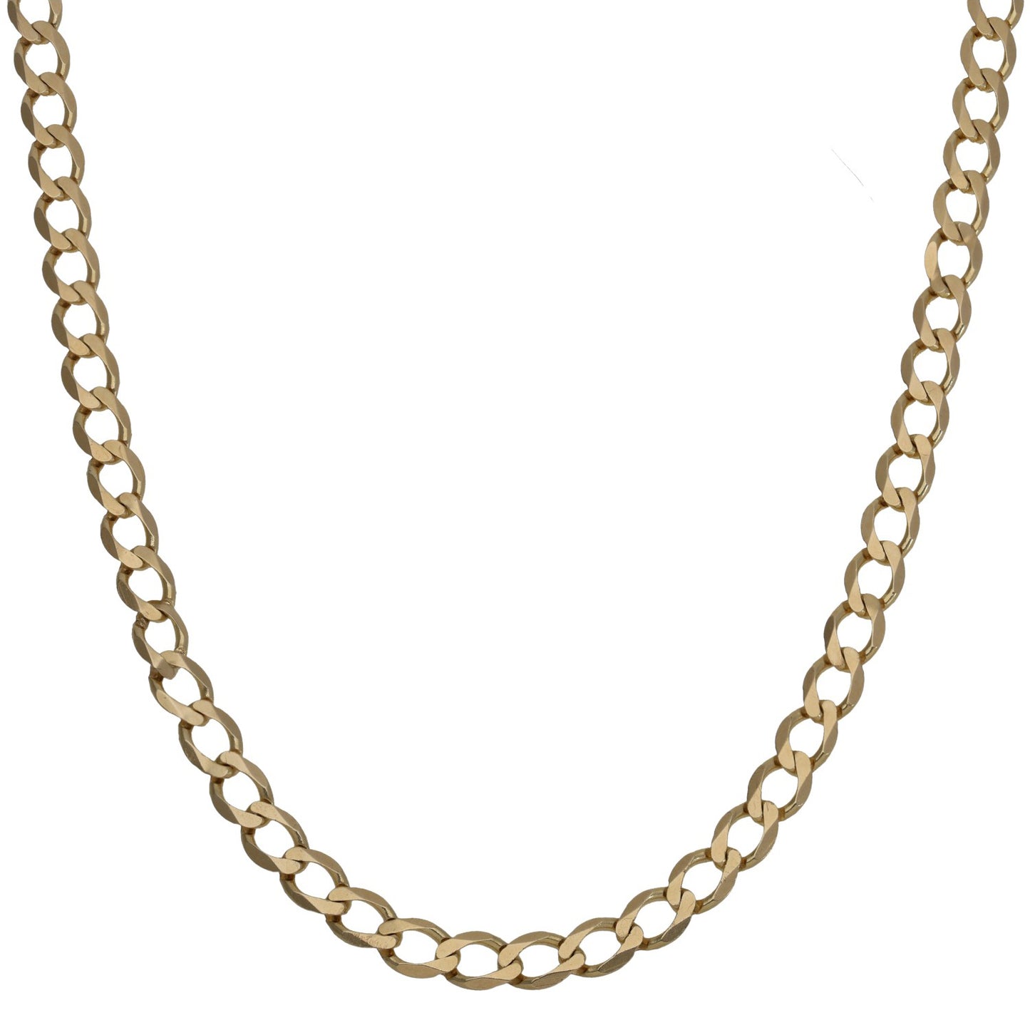 9ct gold chain necklace with chunky oval links, 20-inch length