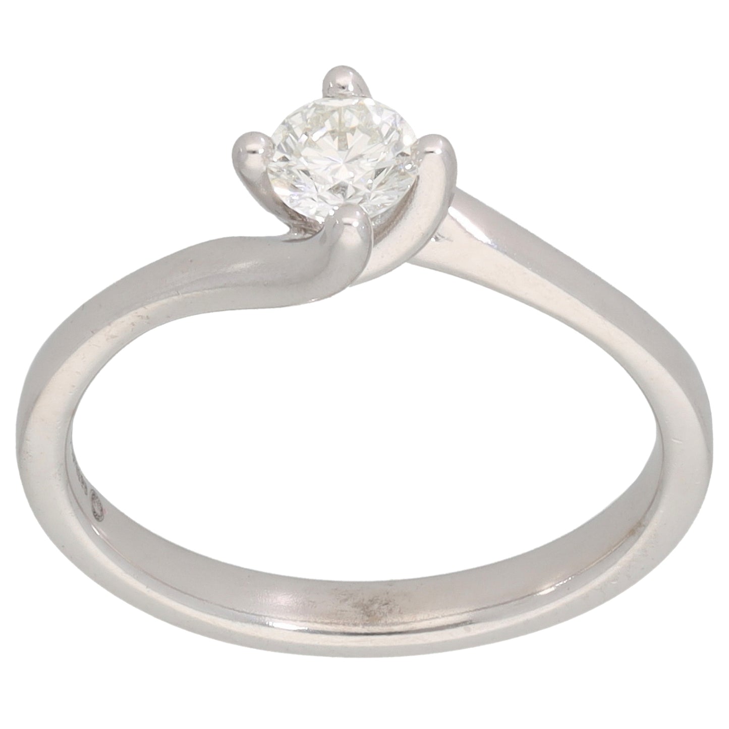 18ct White Gold 0.25ct Diamond Solitaire Ring Size K