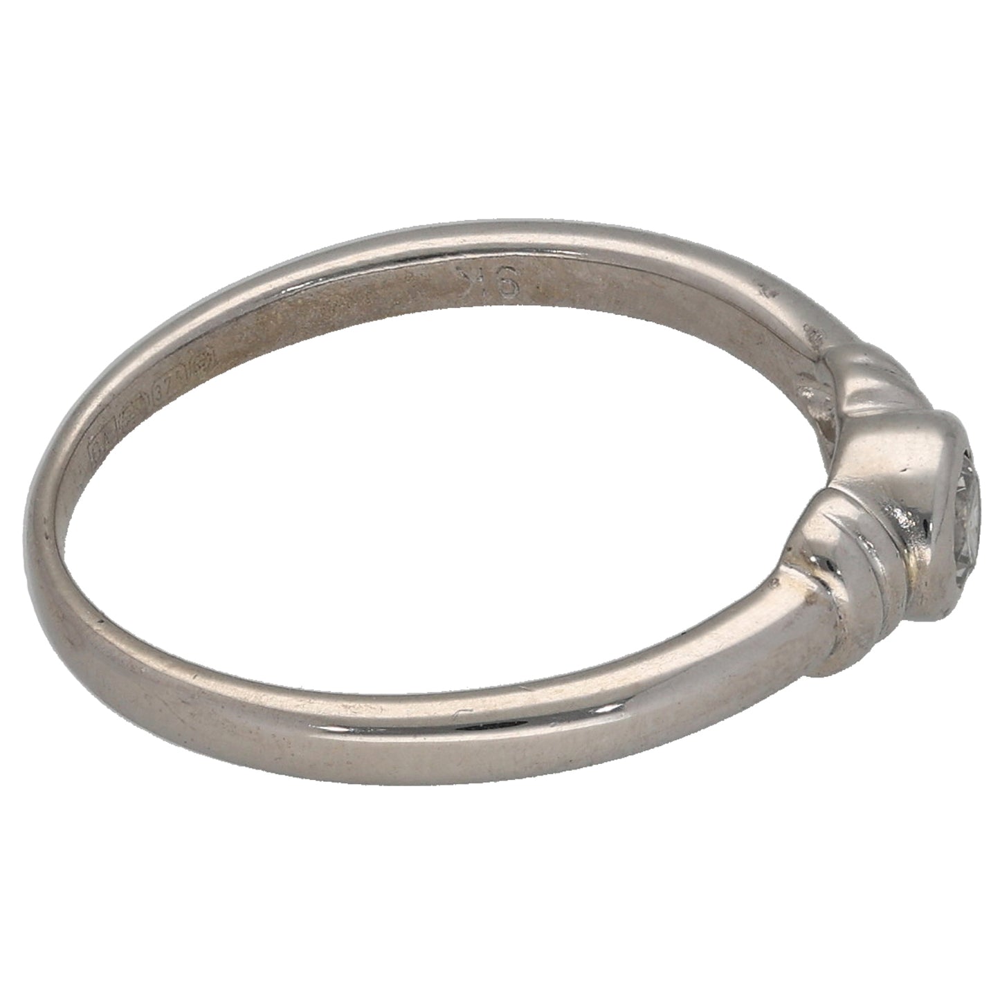 9ct Gold Cubic Zirconia Single Stone Ring Size L