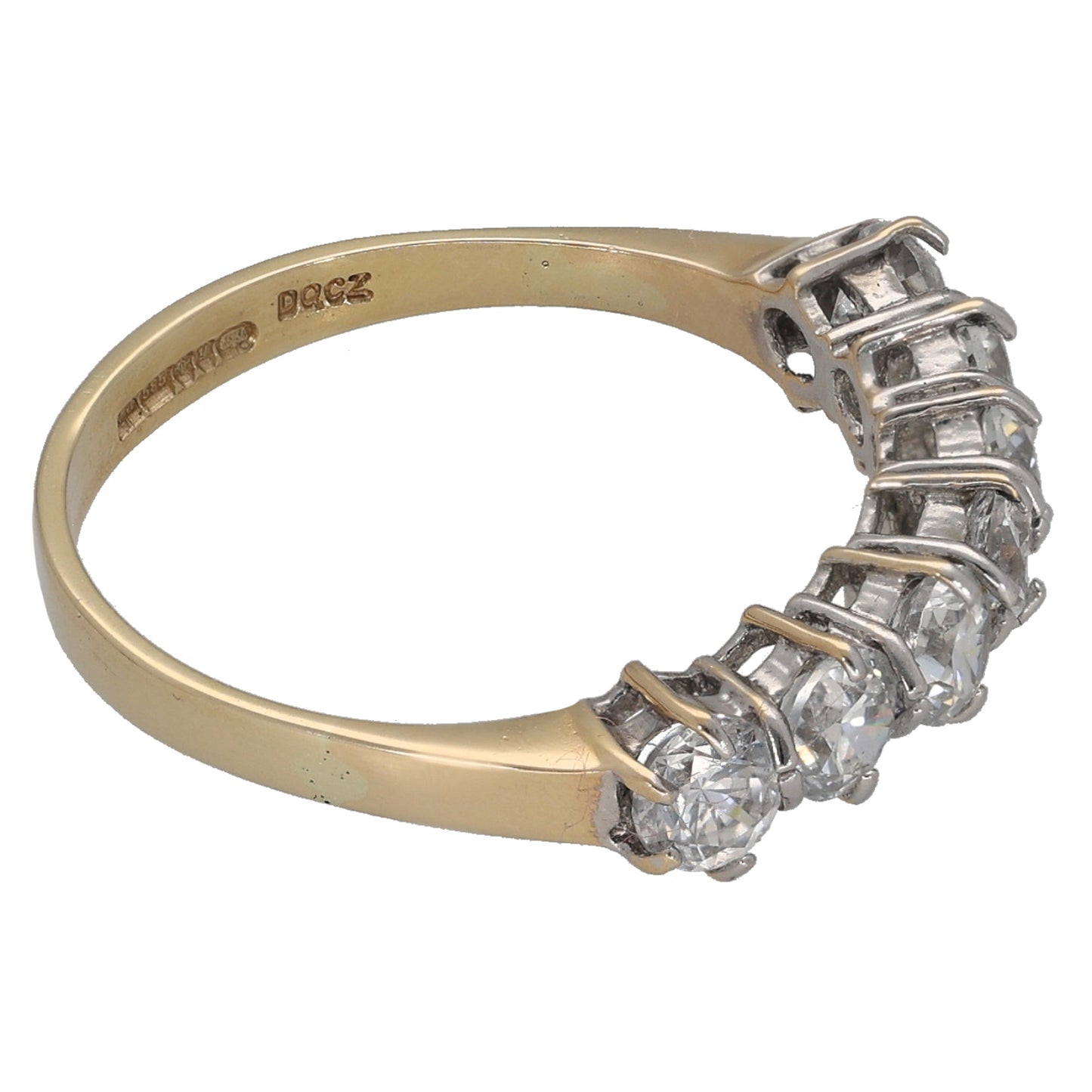 18ct Gold Cubic Zirconia Half Eternity Ring Size N