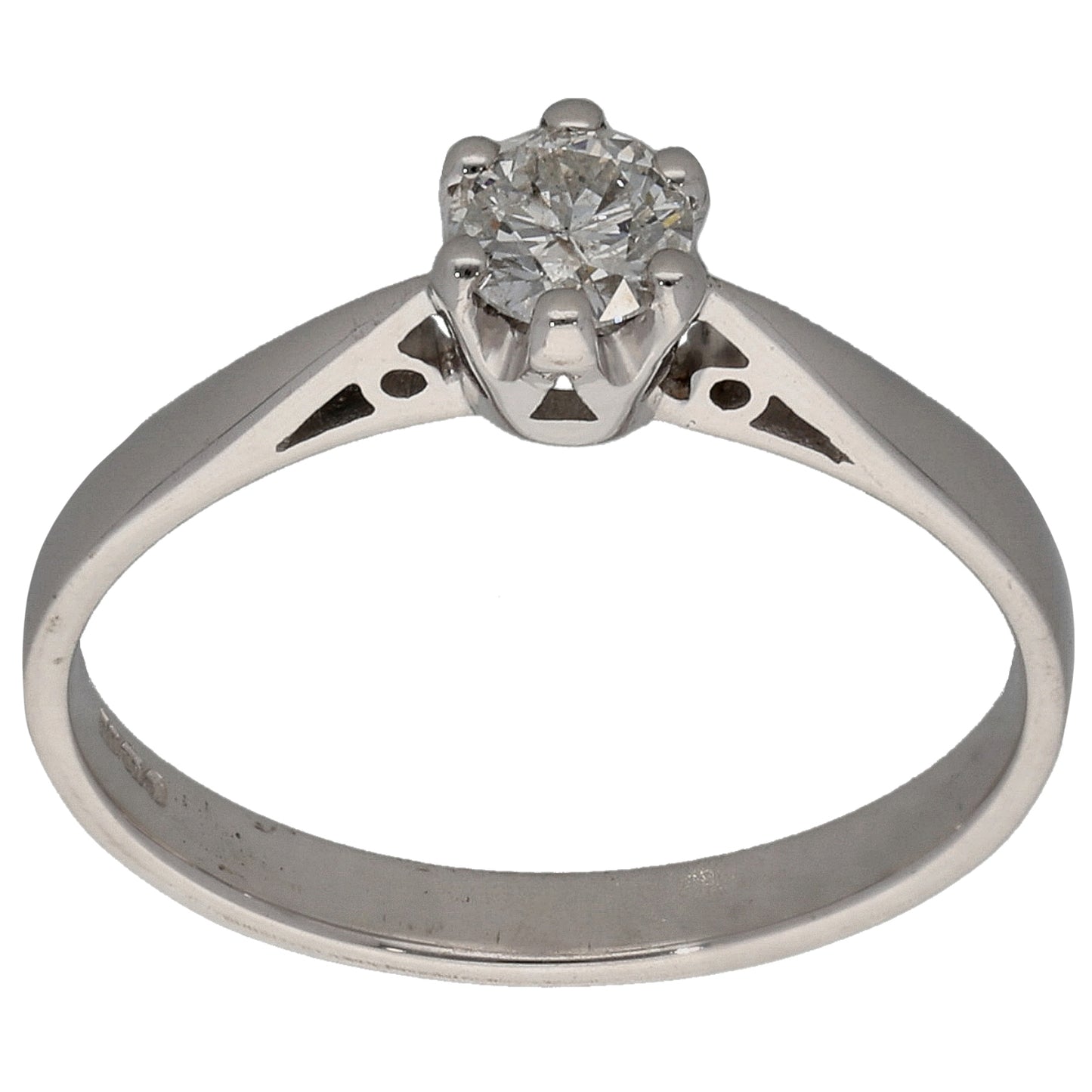 18ct White Gold 0.30ct Diamond Solitaire Ring Size L