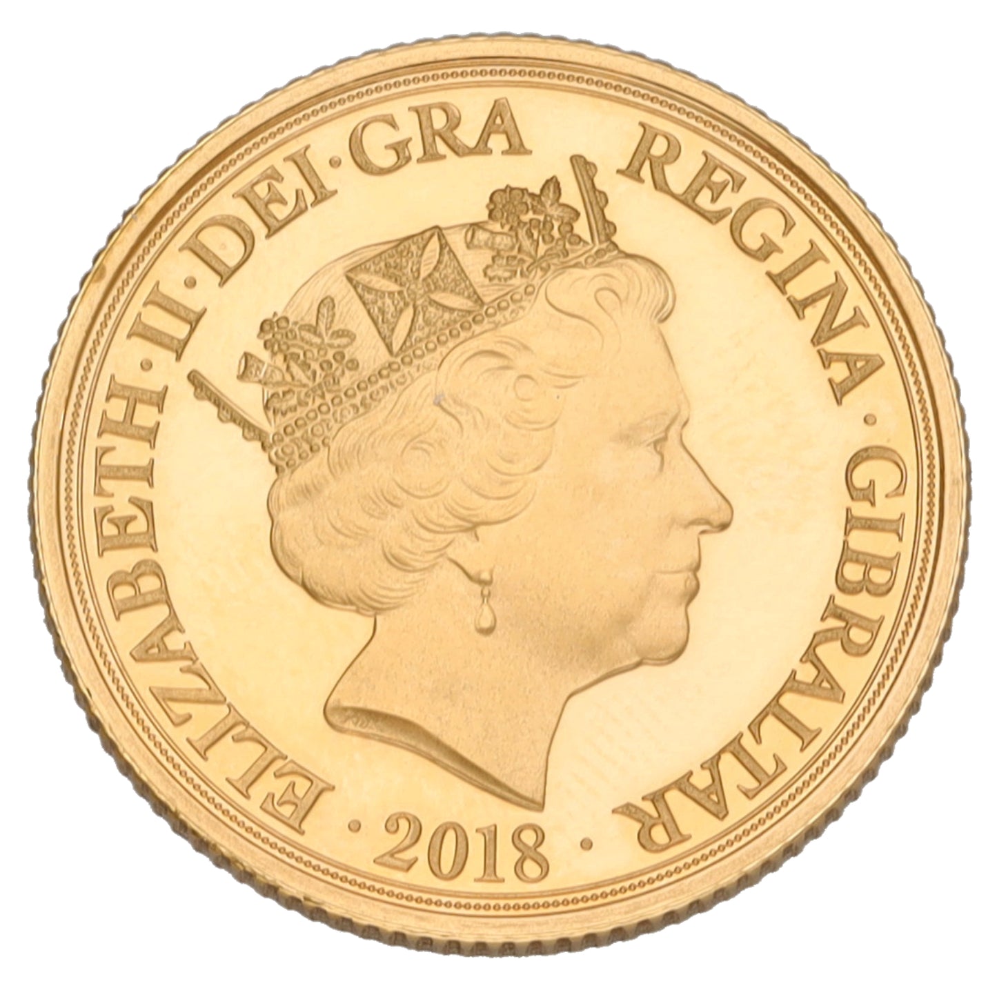 22ct Gold Queen Elizabeth II Full Sovereign Coin 2018