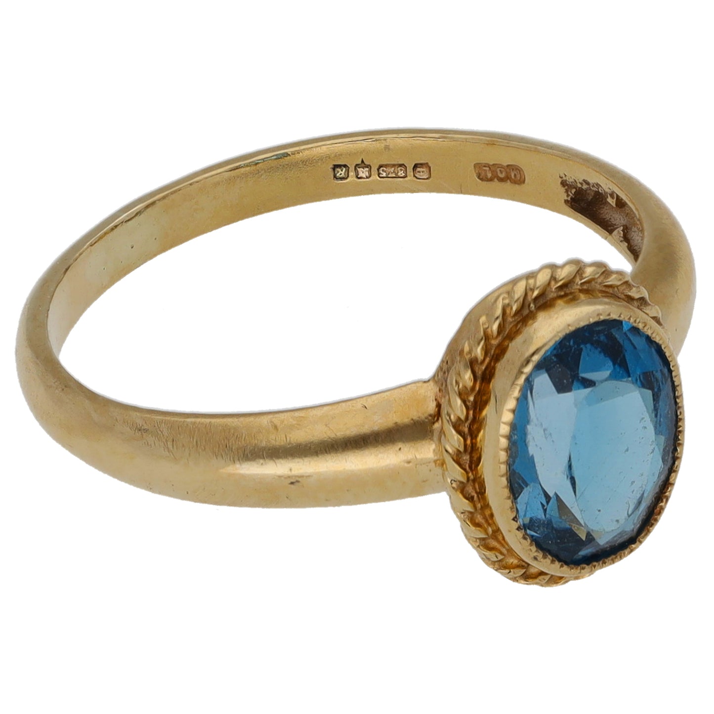 9ct Gold Topaz Single Stone Ring Size M