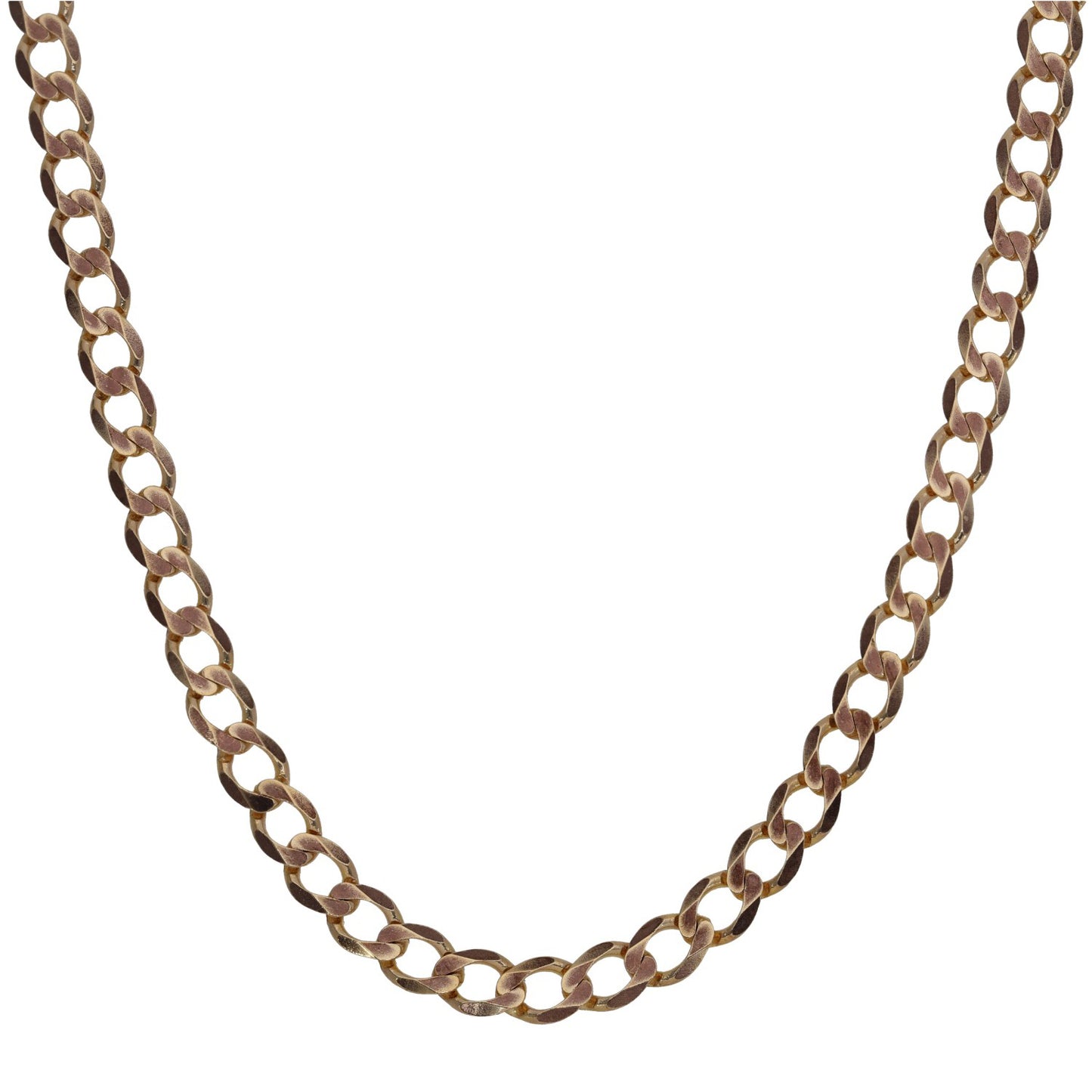 9ct gold curb chain necklace with oval links
