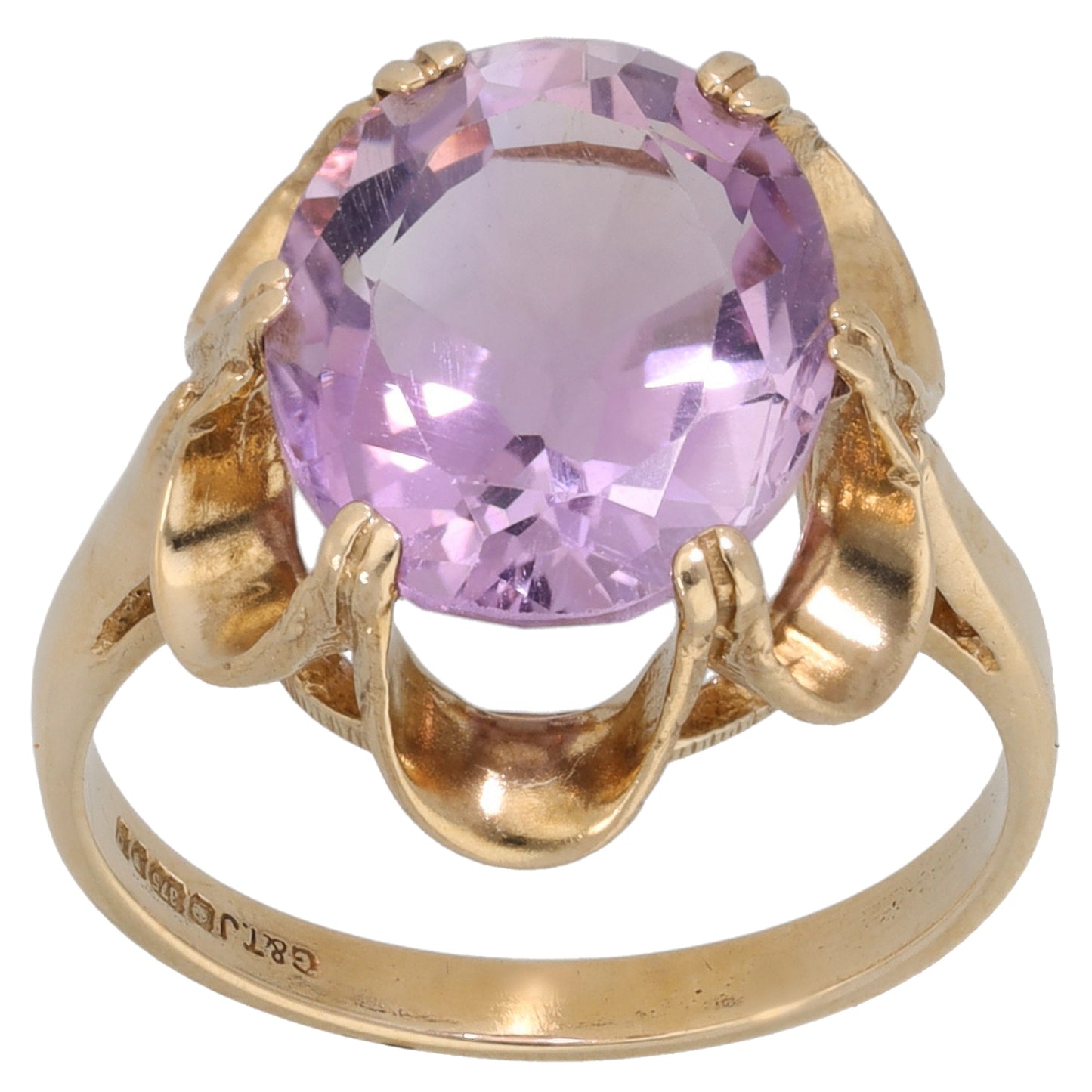 9ct Gold Amethyst Single Stone Ring Size K