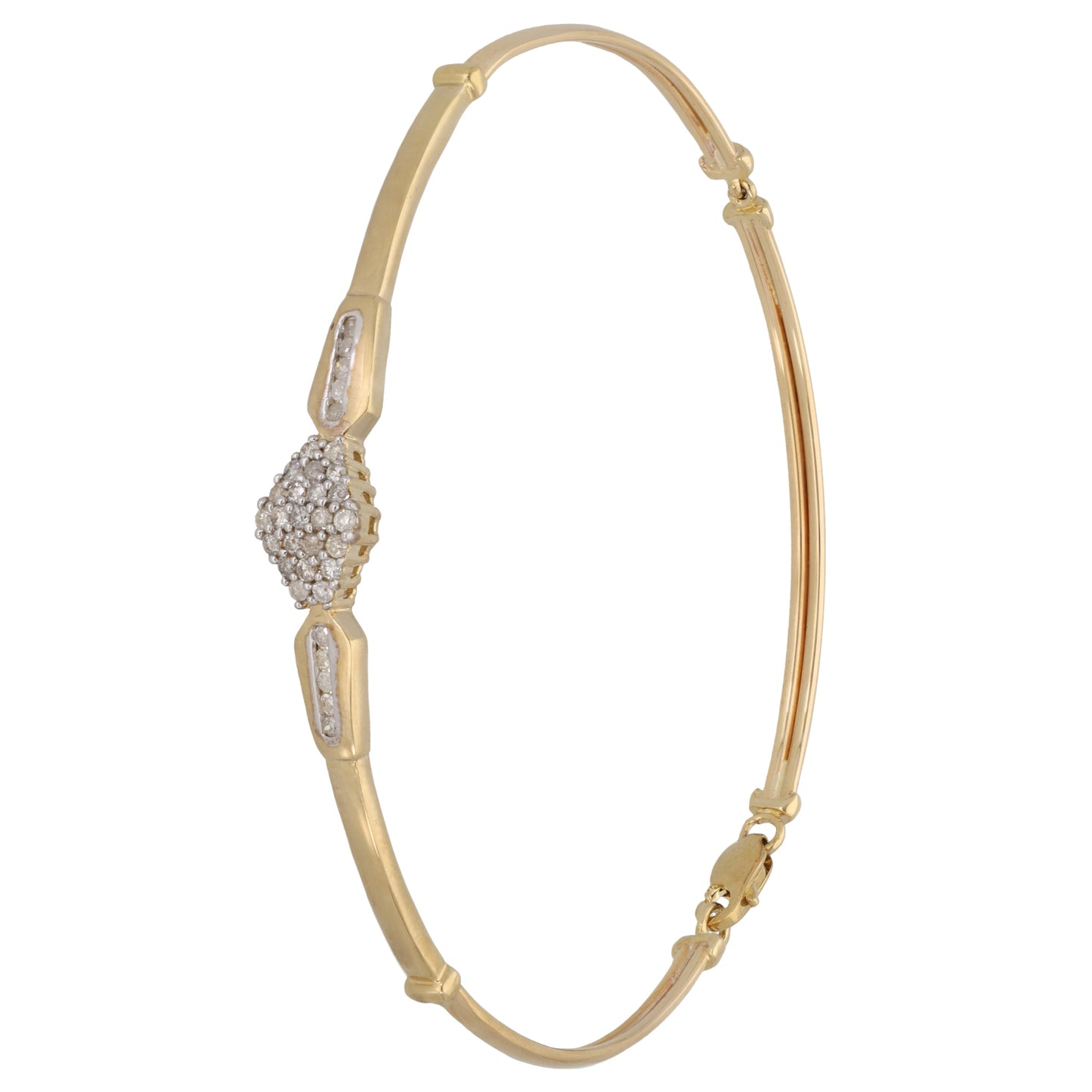 New 9ct Gold 0.48ct Diamond Clasp Bangle
