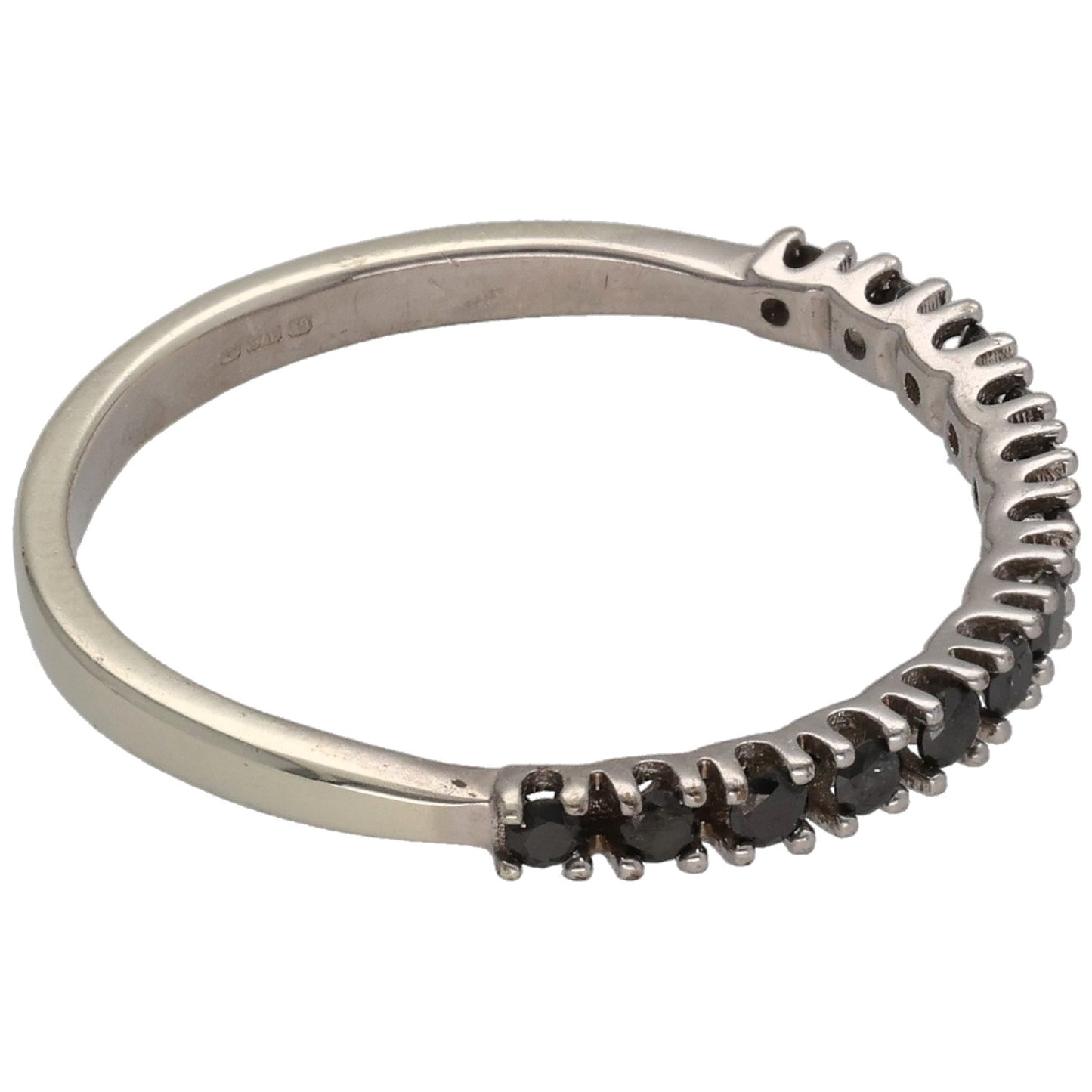 9ct White Gold 0.26ct Diamond Half Eternity Ring Size O