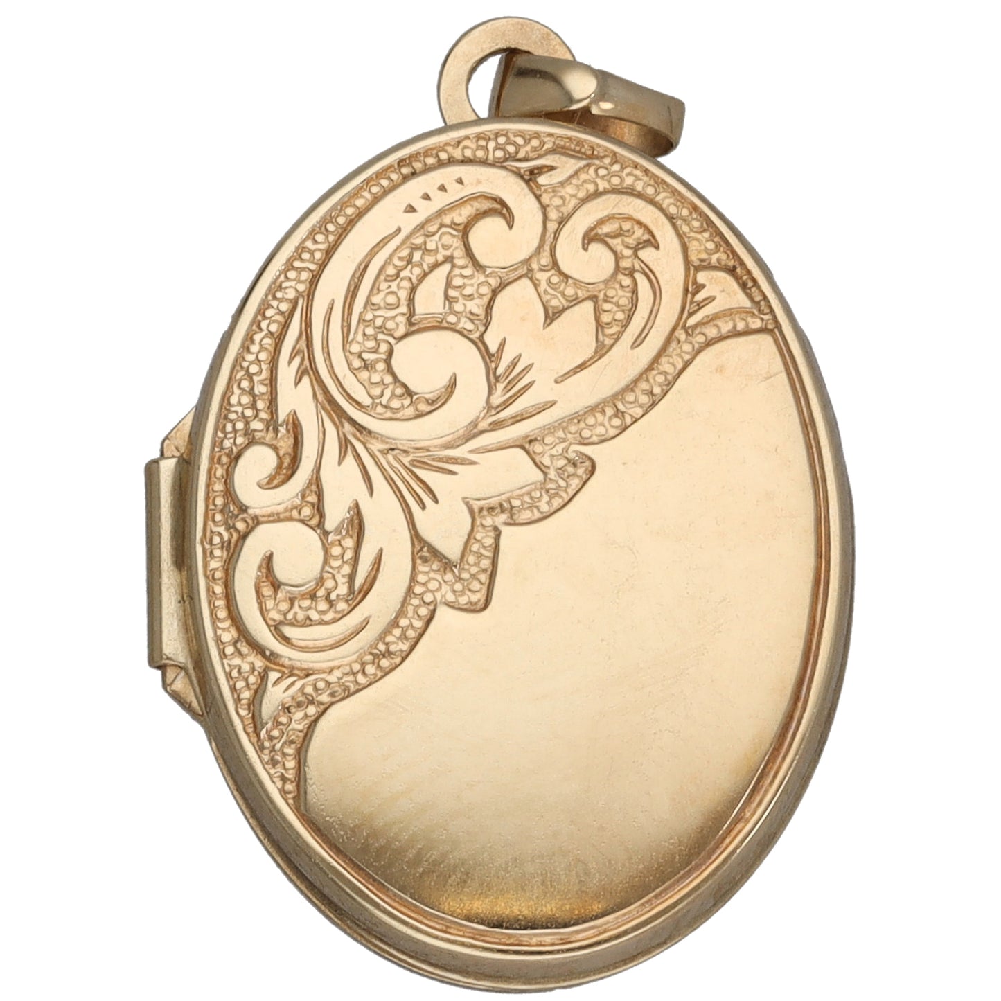 9ct Gold Patterned Locket Pendant