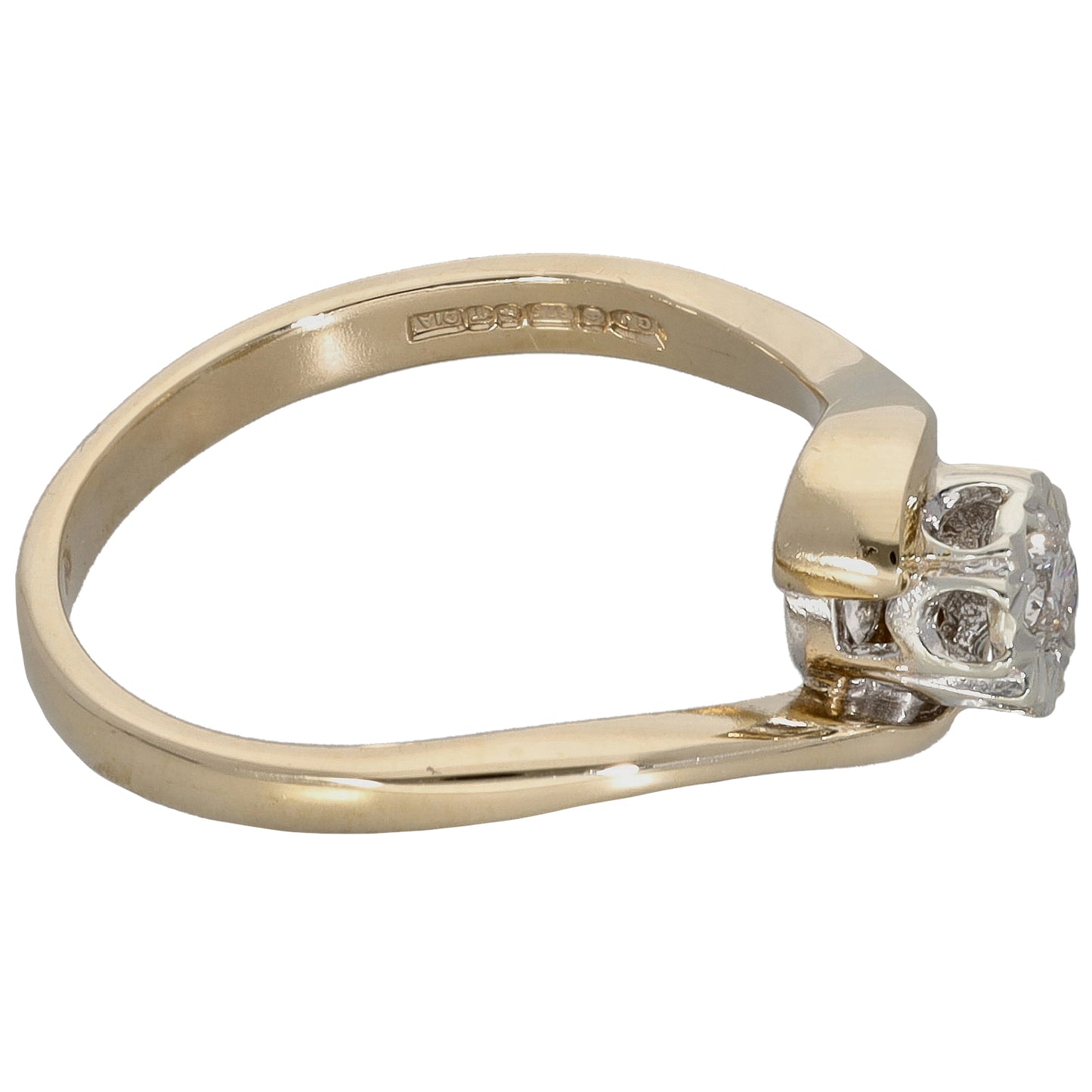 9ct Gold 0.10ct Diamond Solitaire Ring Size P