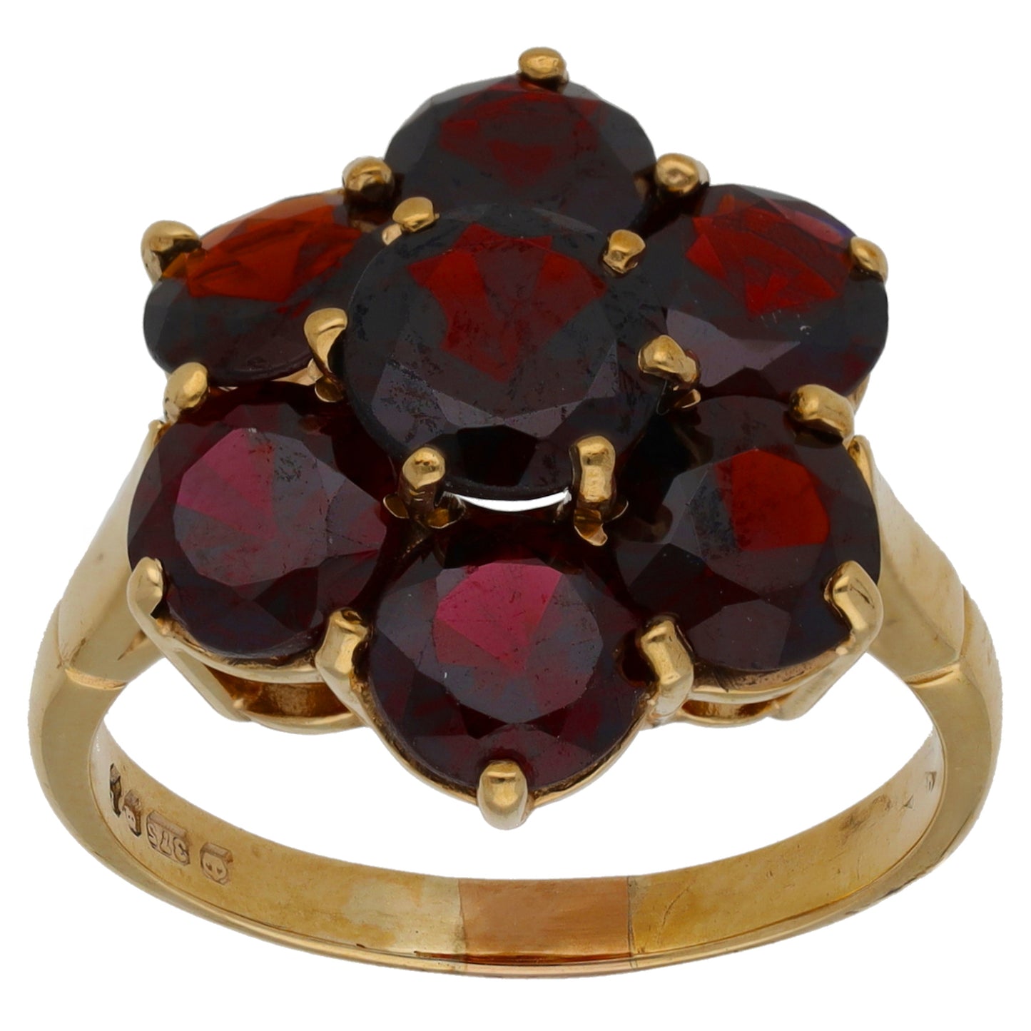 9ct Gold Garnet Dress/Cocktail Ring Size R