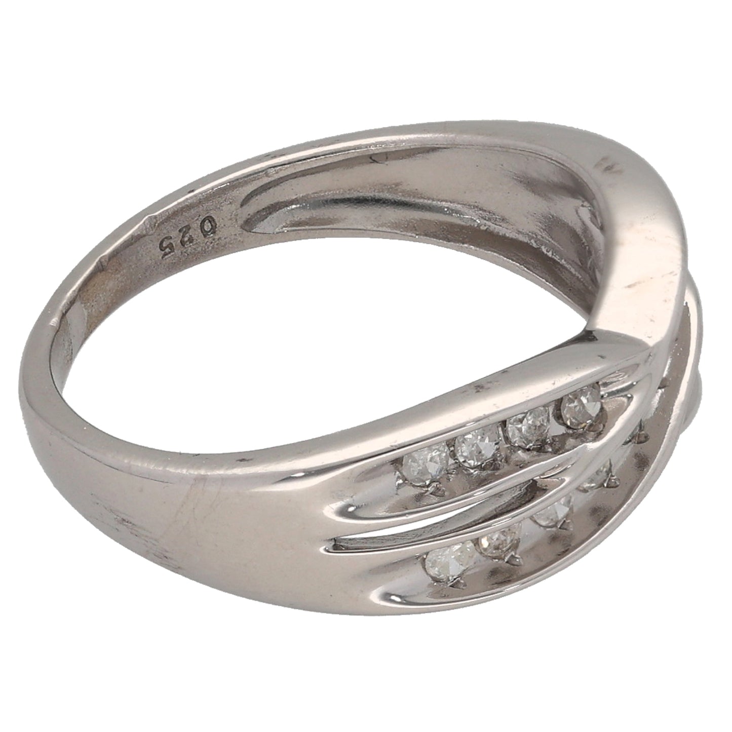 9ct White Gold 0.25ct Diamond Dress/Cocktail Ring Size K