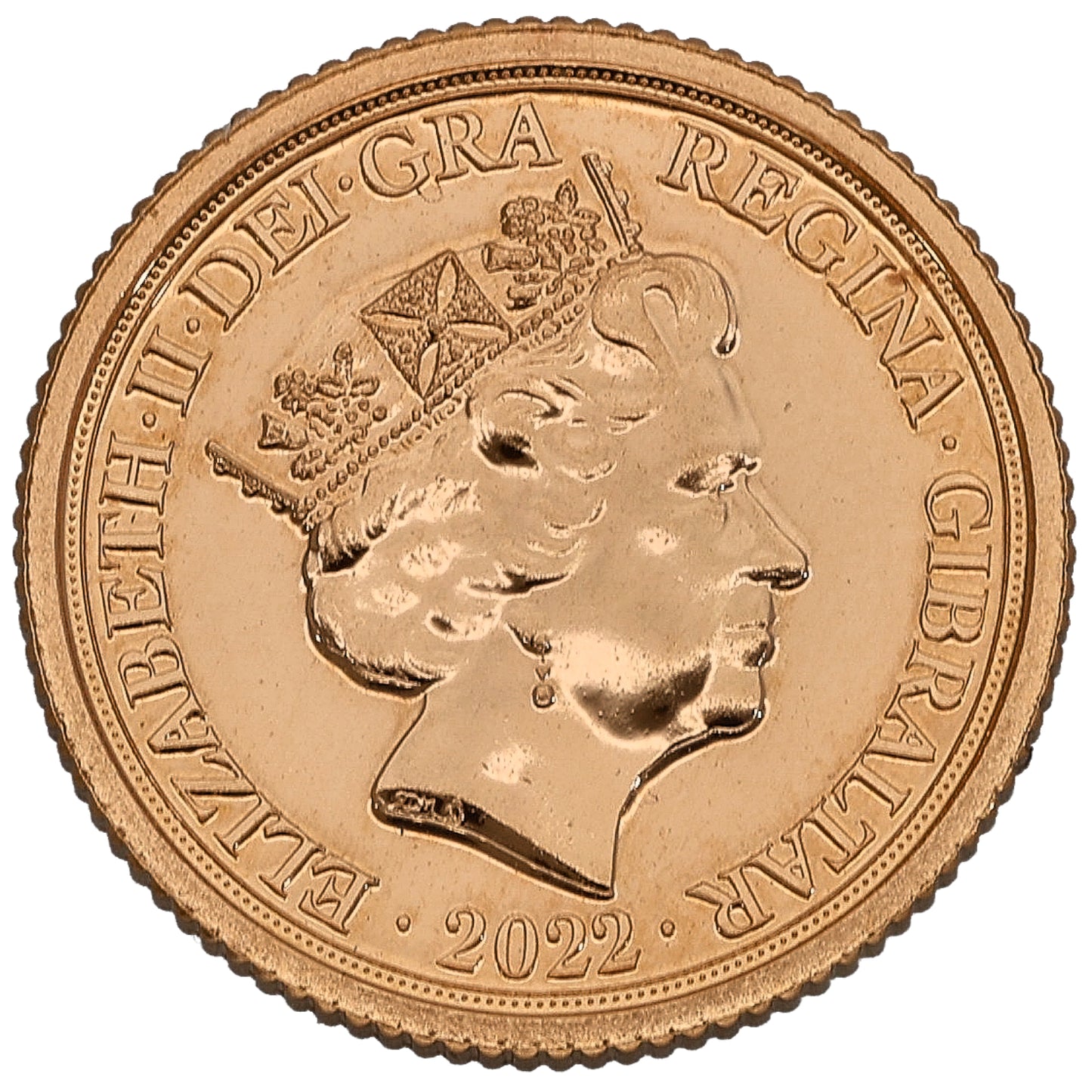 22ct Gold Queen Elizabeth II Quarter Sovereign Coin 2022