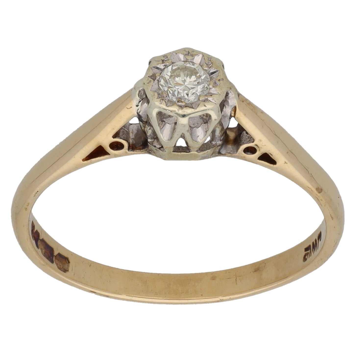 9ct Gold 0.10ct Diamond Solitaire Ring Size N