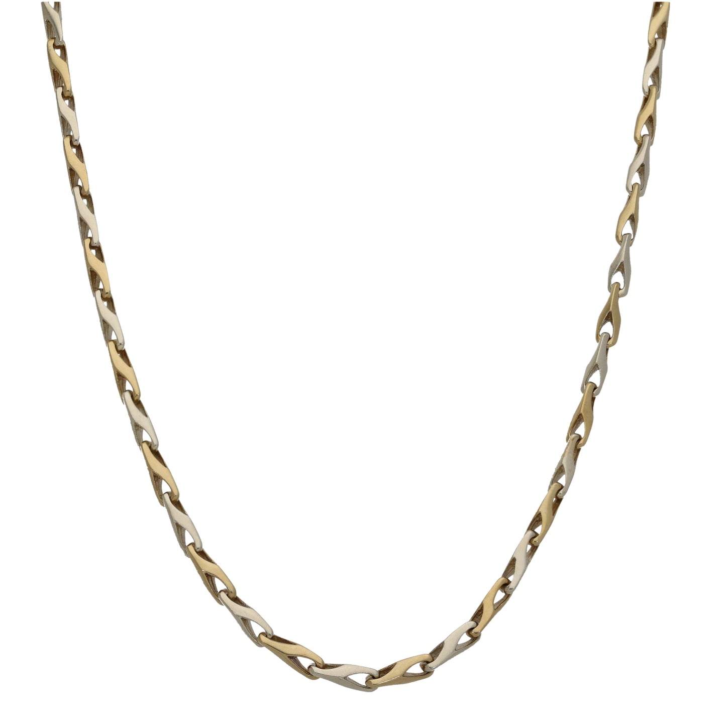 9ct Tri-Colour Gold Fancy Necklace 20"