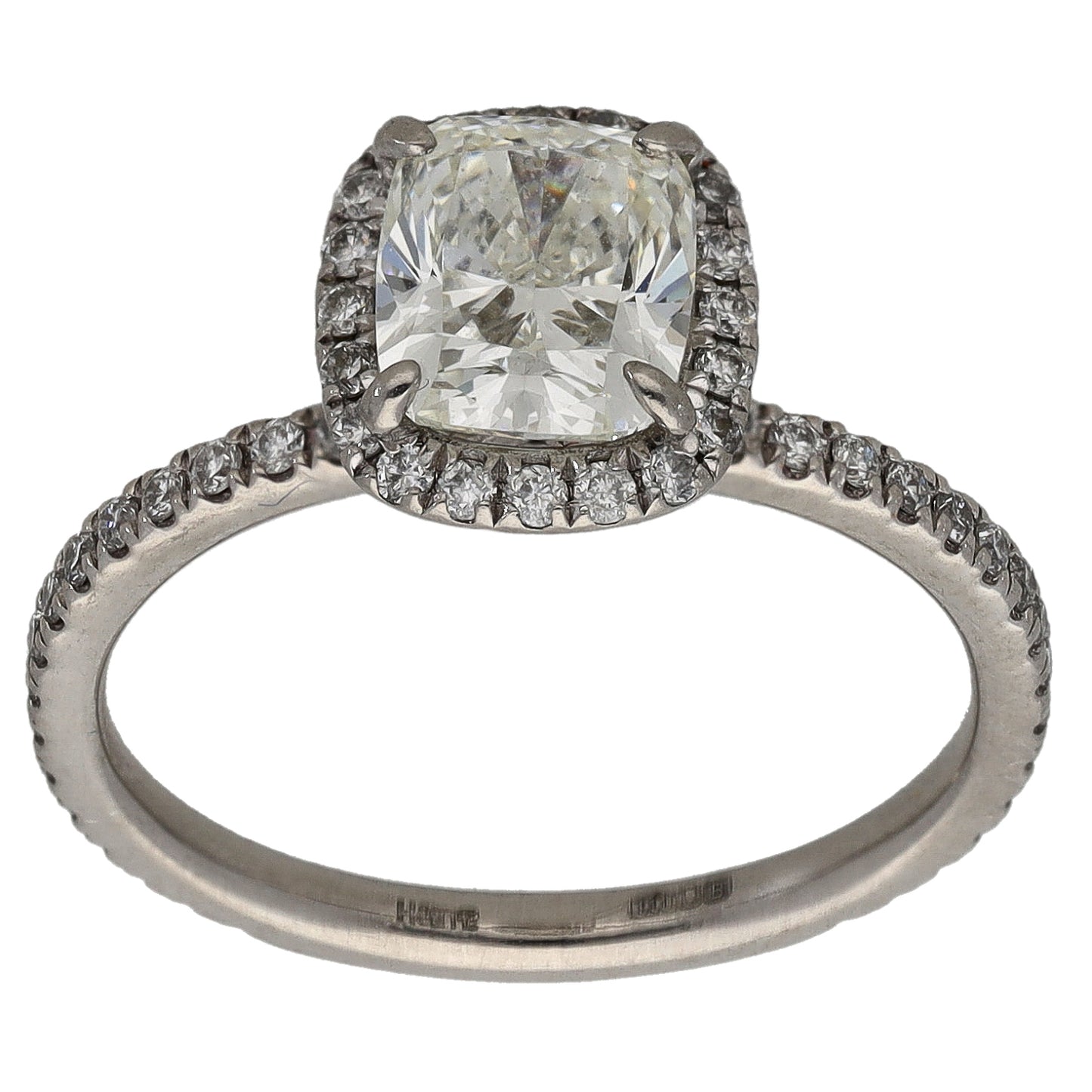 Platinum 1.72ct Diamond Halo Ring Size M