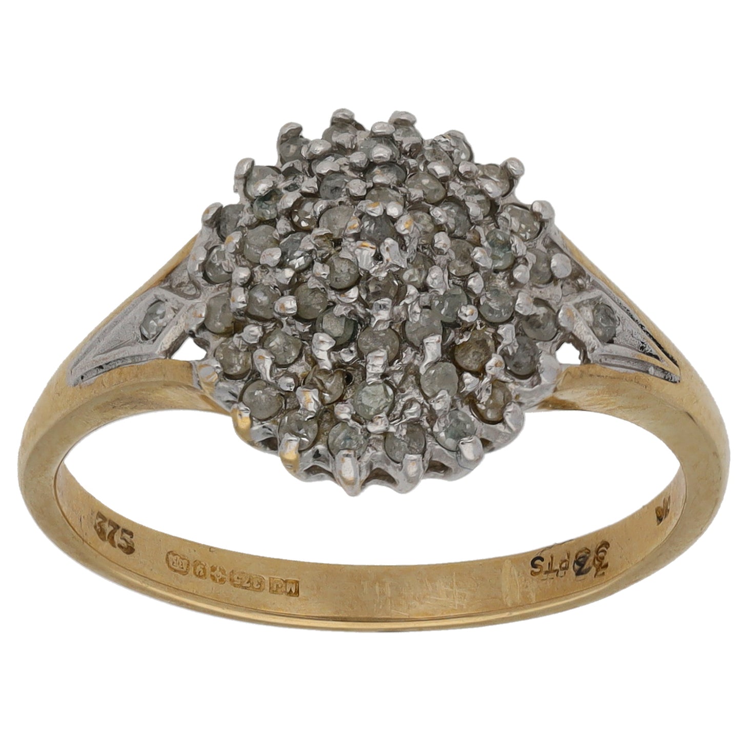 9ct Gold 0.33ct Diamond Cluster Ring Size O