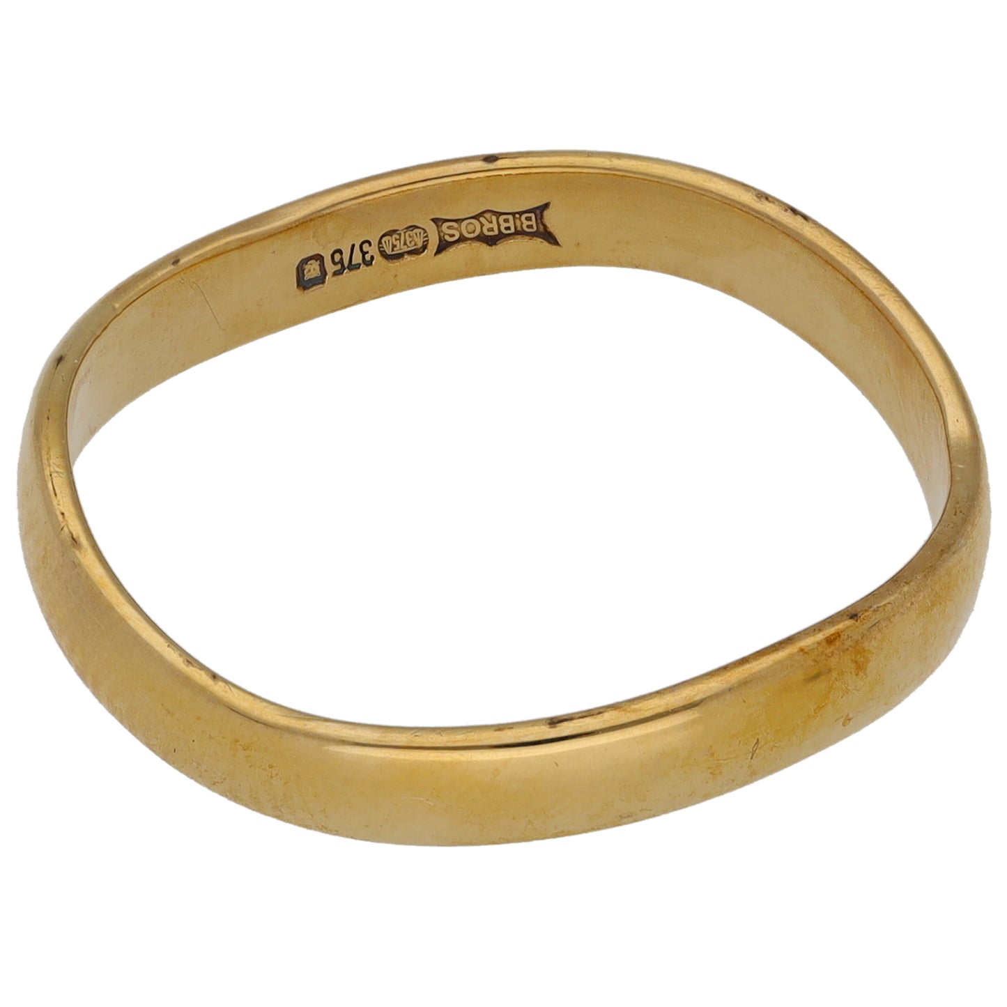 9ct Gold Shaped Wedding Ring Size T