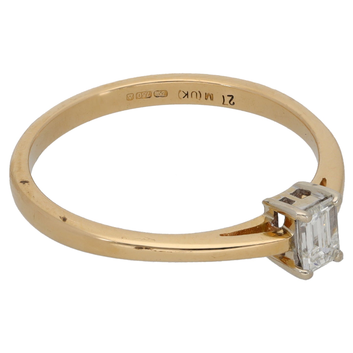 18ct Gold 0.27ct Diamond Solitaire Ring Size P