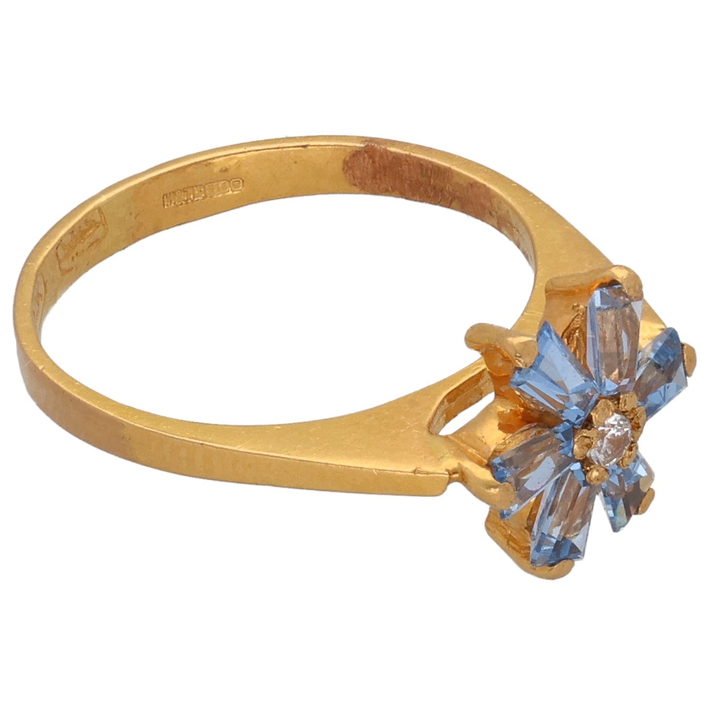 22ct Gold Imitation Gems Dress/Cocktail Ring Size L