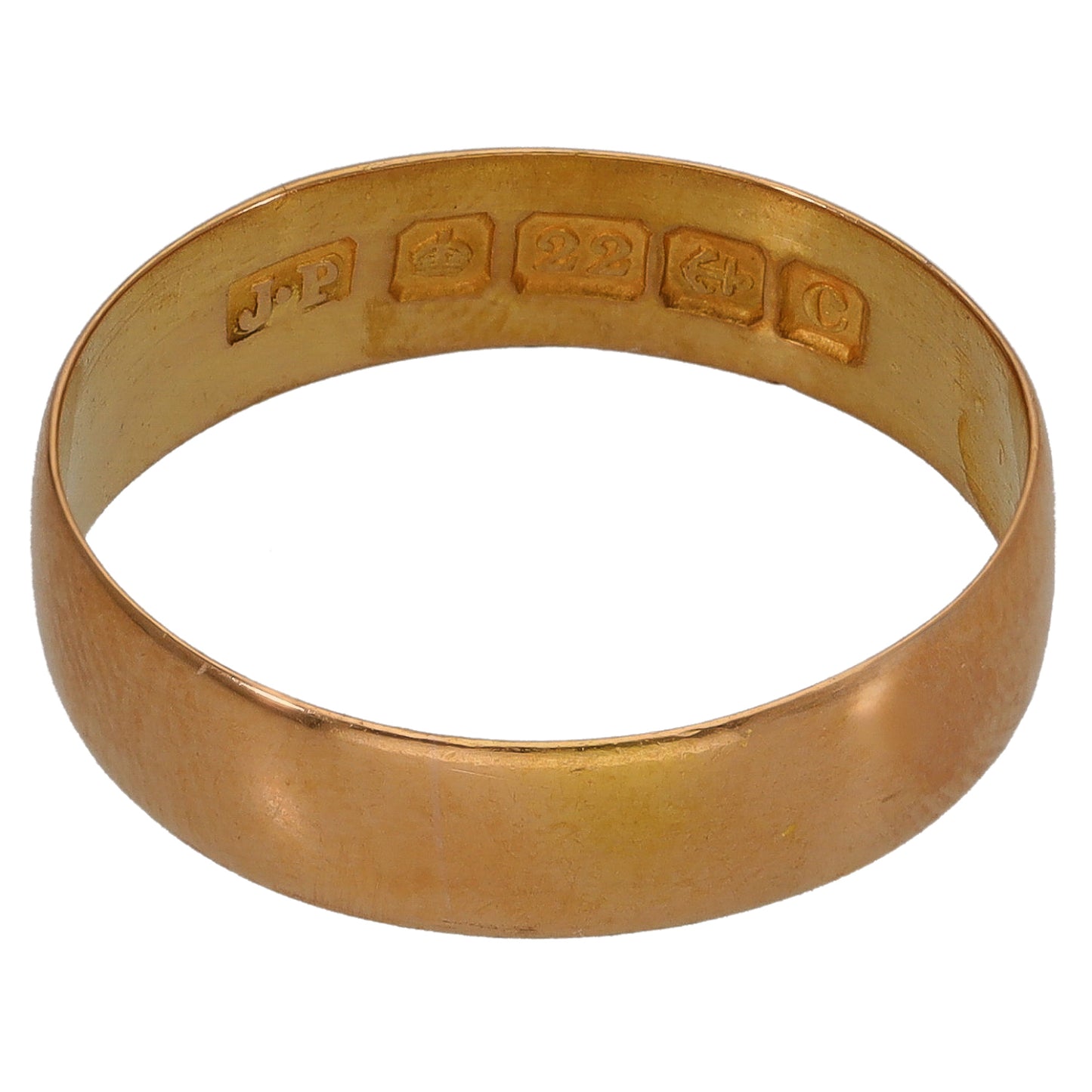 22ct Gold Plain Wedding Ring Size P