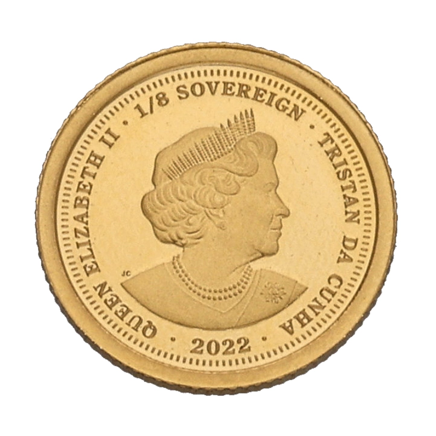 22ct Gold Queen Elizabeth II Service & Devotion Eighth Sovereign Coin 2022