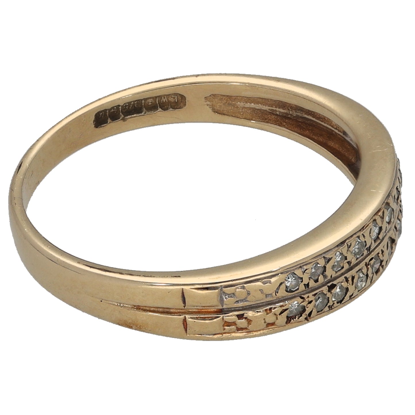 9ct Gold 0.10ct Diamond Half Eternity Ring Size L