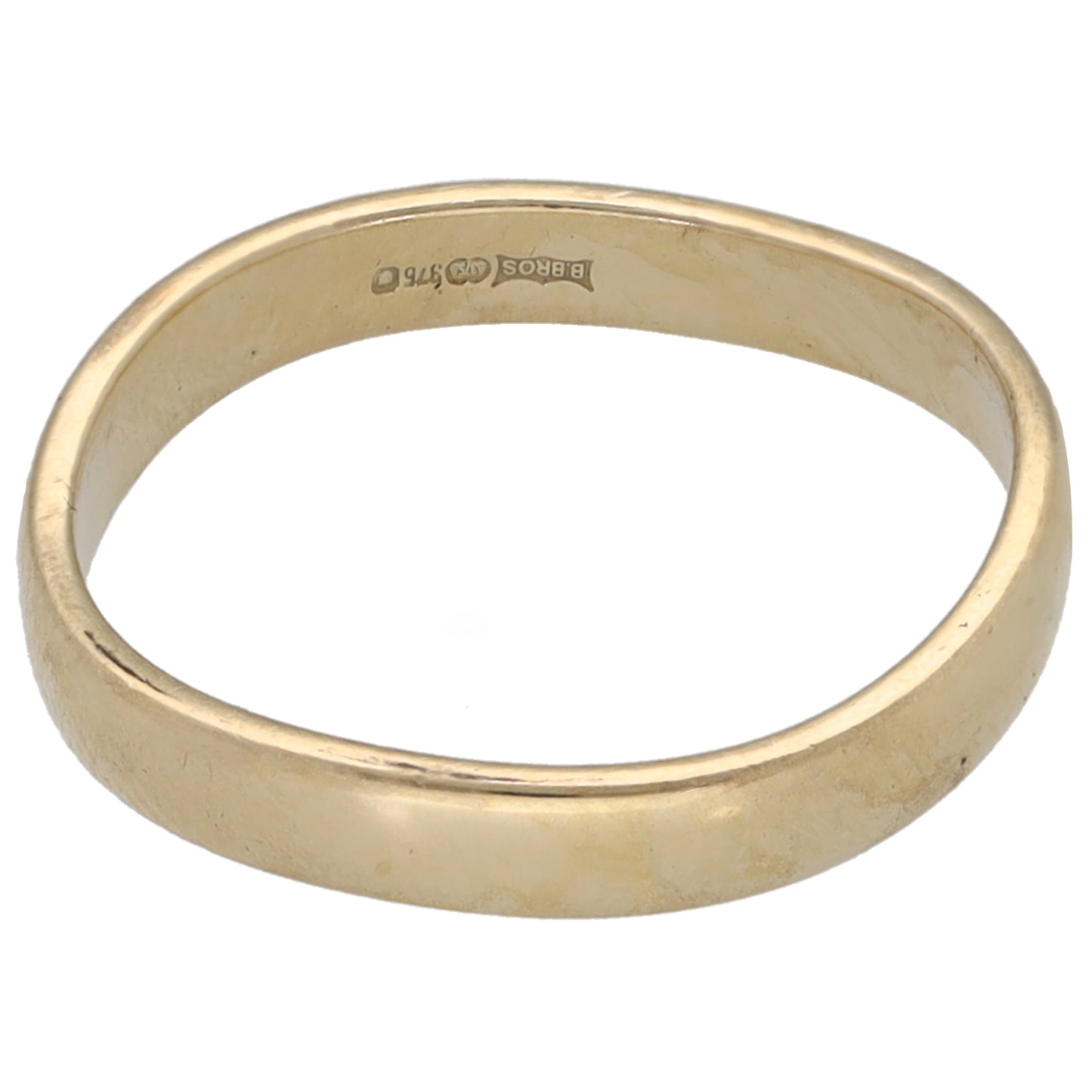 9ct Gold Shaped Wedding Ring Size N