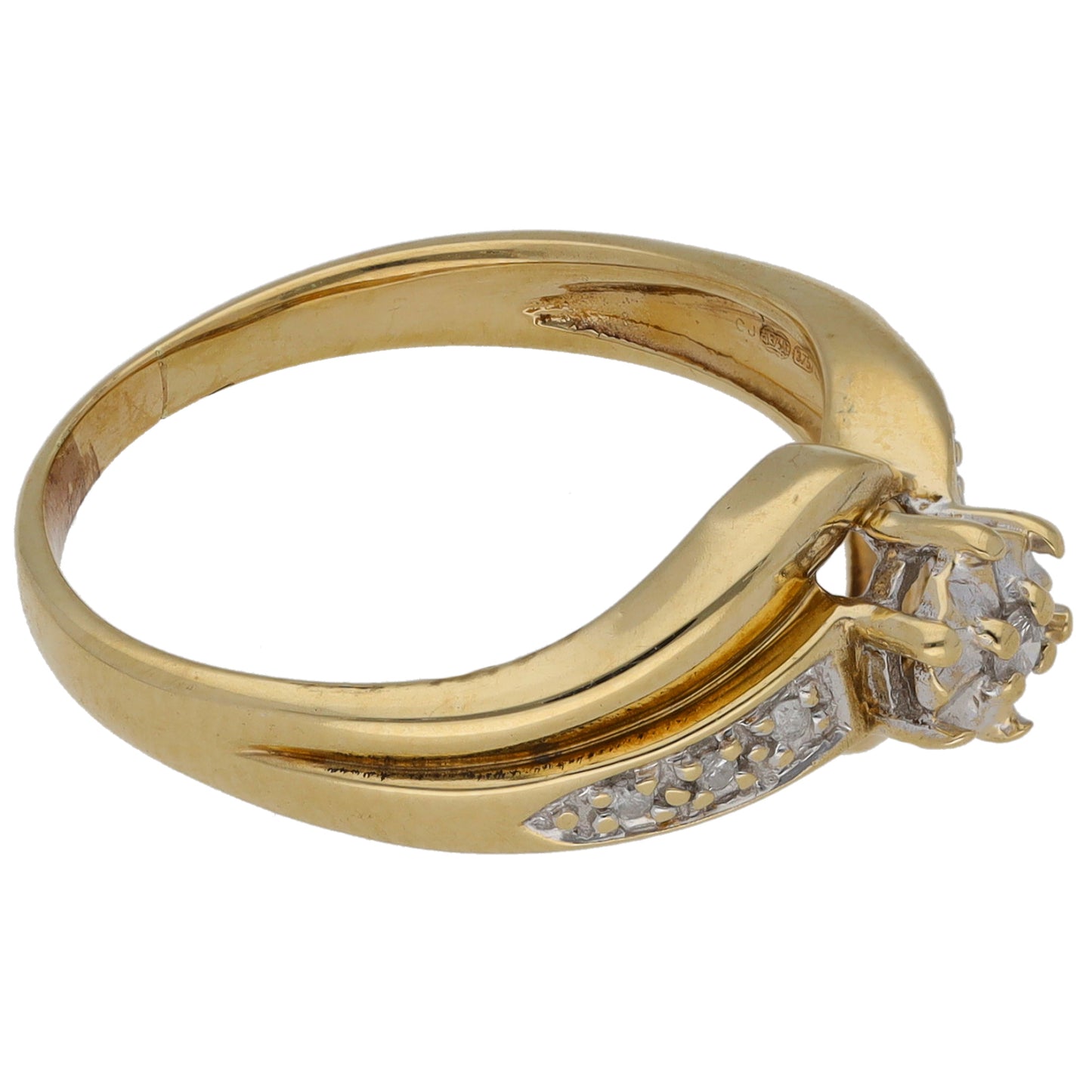 9ct Gold 0.09ct Diamond Dress/Cocktail Ring Size M