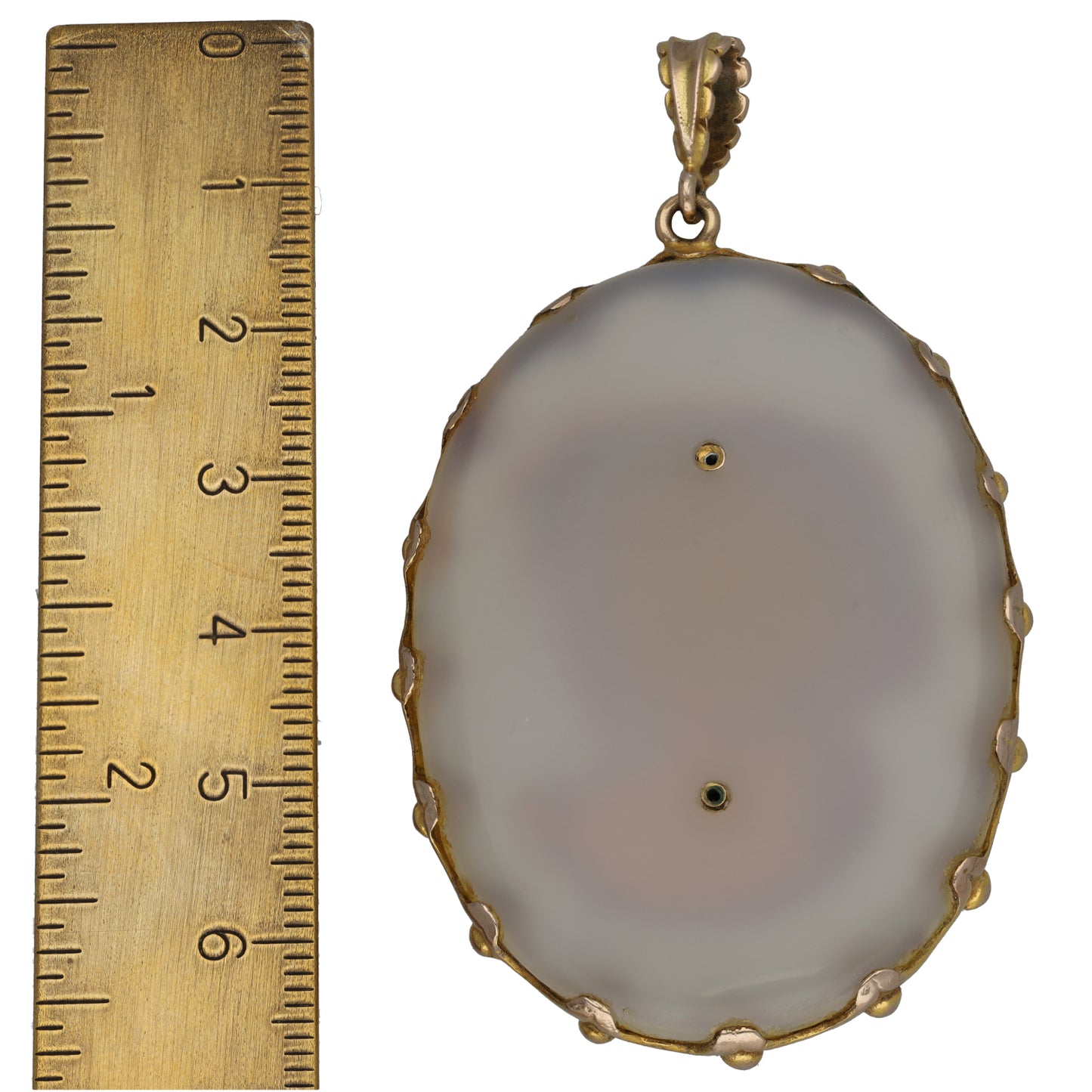 9ct Gold Imitation & 0.05ct Diamond Cameo Pendant