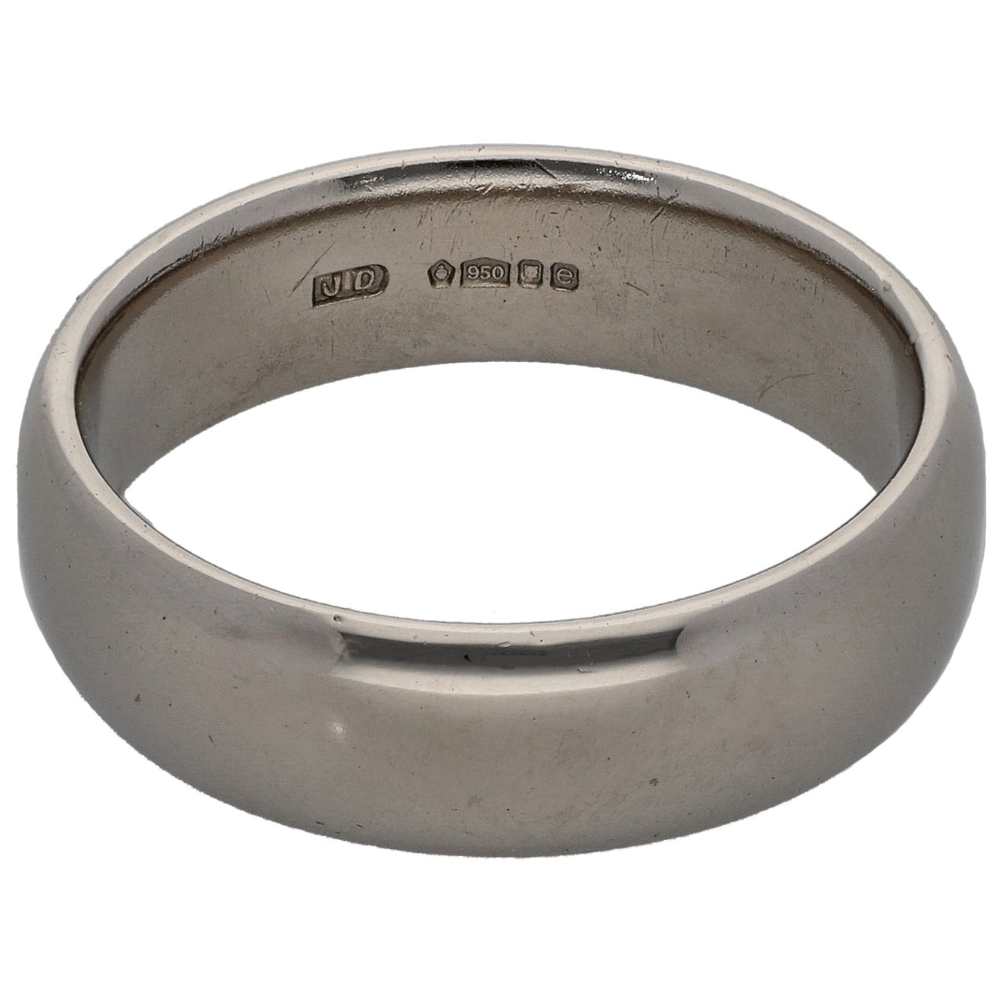 Platinum Plain Wedding Ring Size O