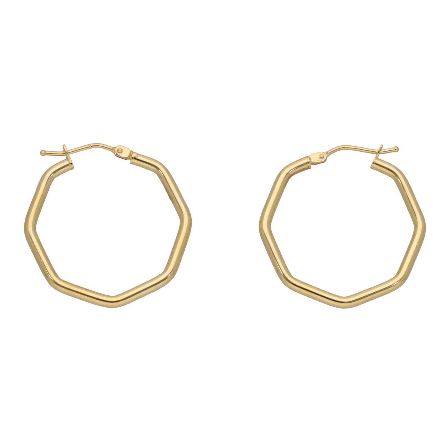 New 9ct Gold Octagon Hoop Earrings