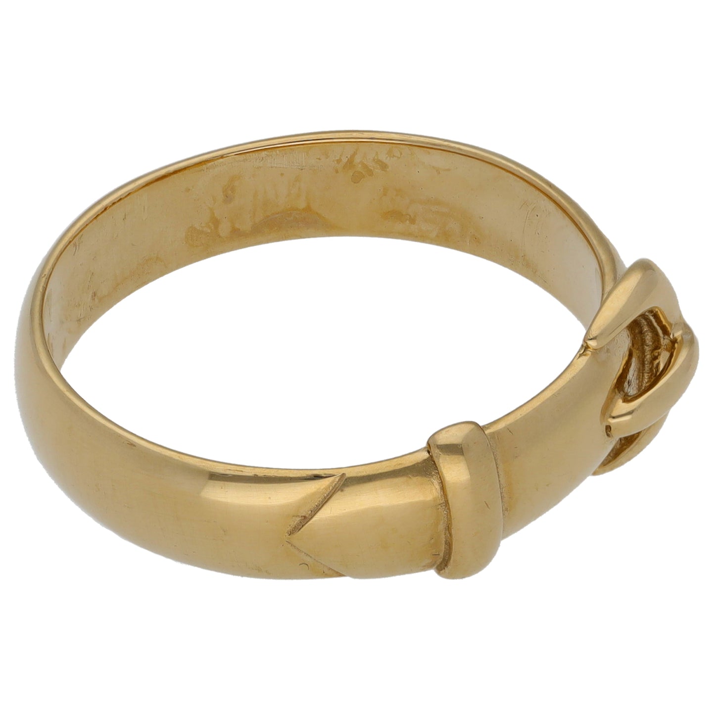 9ct Gold Buckle Ring Size T