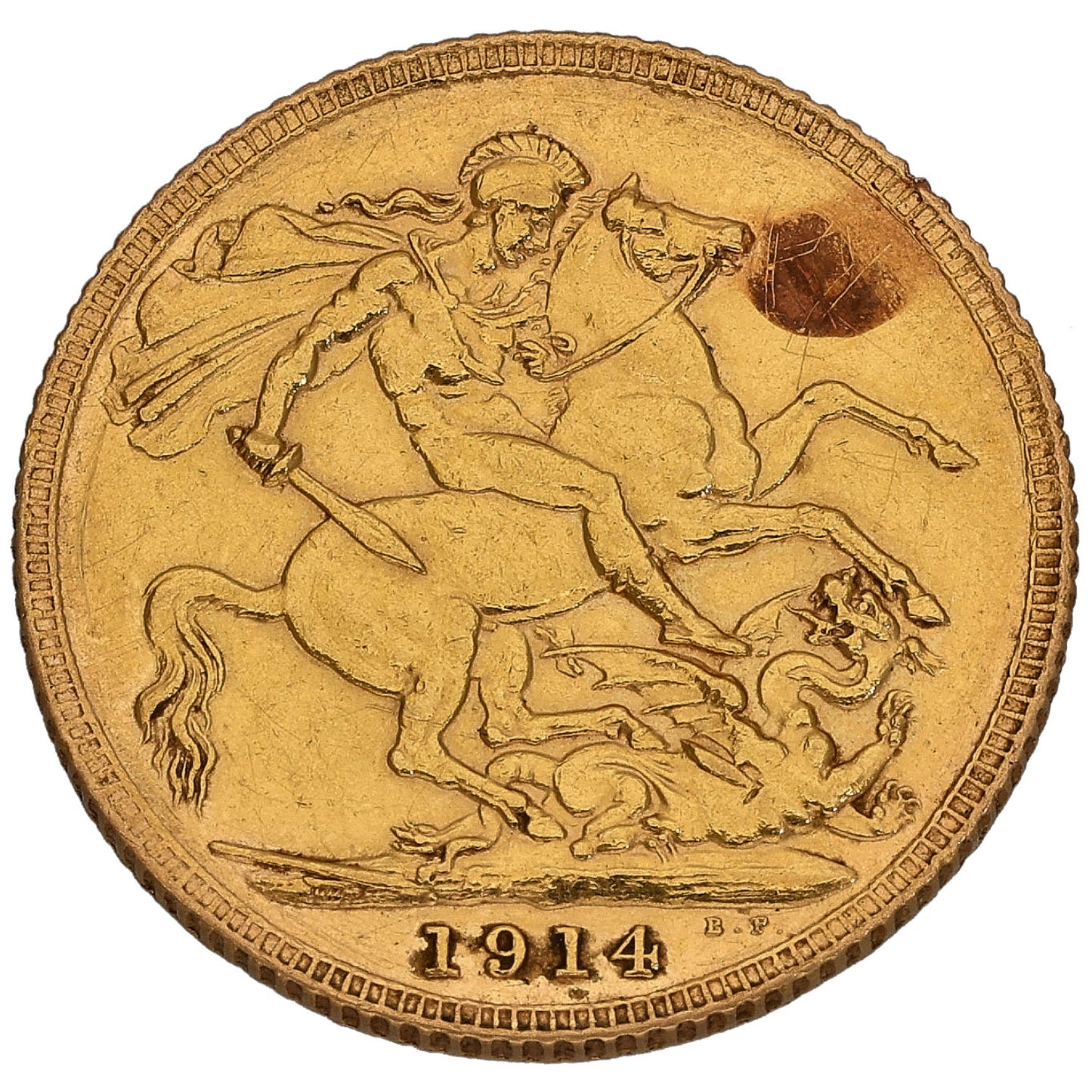 22ct Gold King George V Full Sovereign Coin 1914