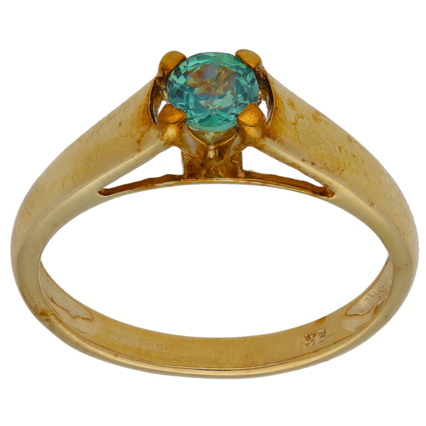 9ct Gold Sapphire Single Stone Ring Size N