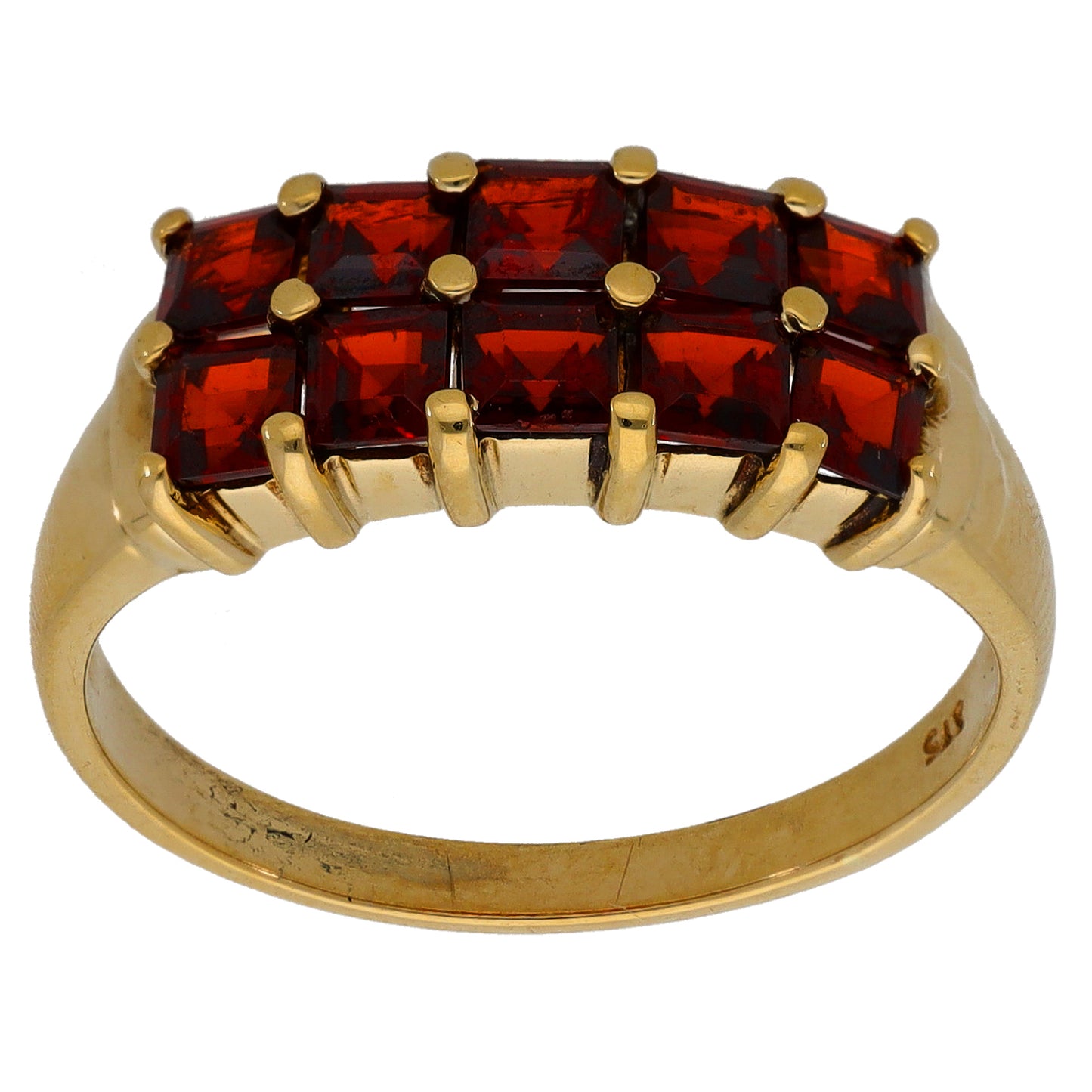 9ct Gold Garnet Dress/Cocktail Ring Size P