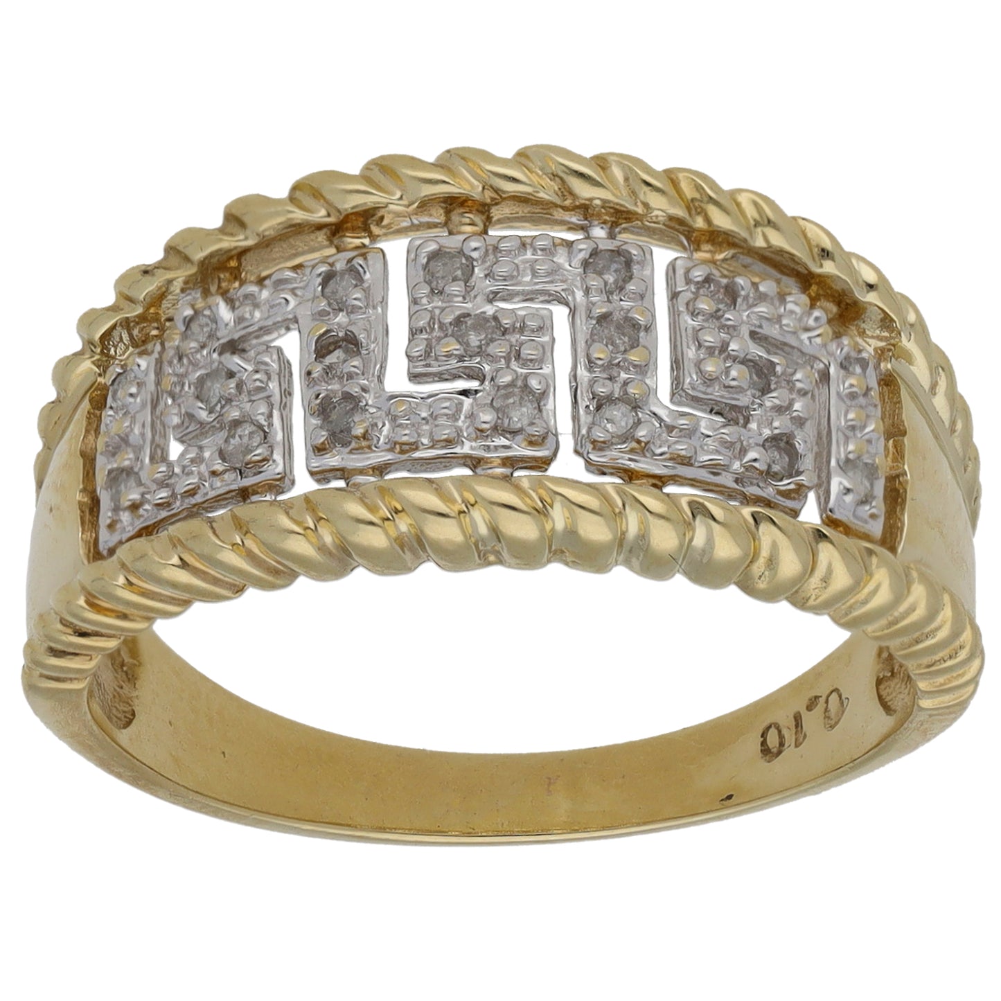 9ct Gold 0.19ct Diamond Alternative Ring Size Q