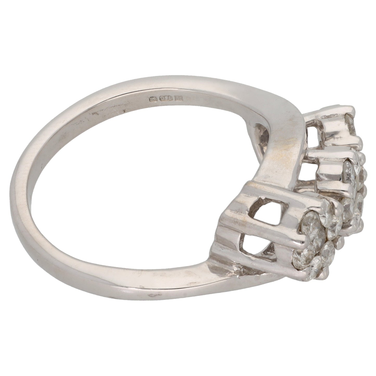 18ct White Gold 1.11ct Diamond Dress/Cocktail Ring Size P