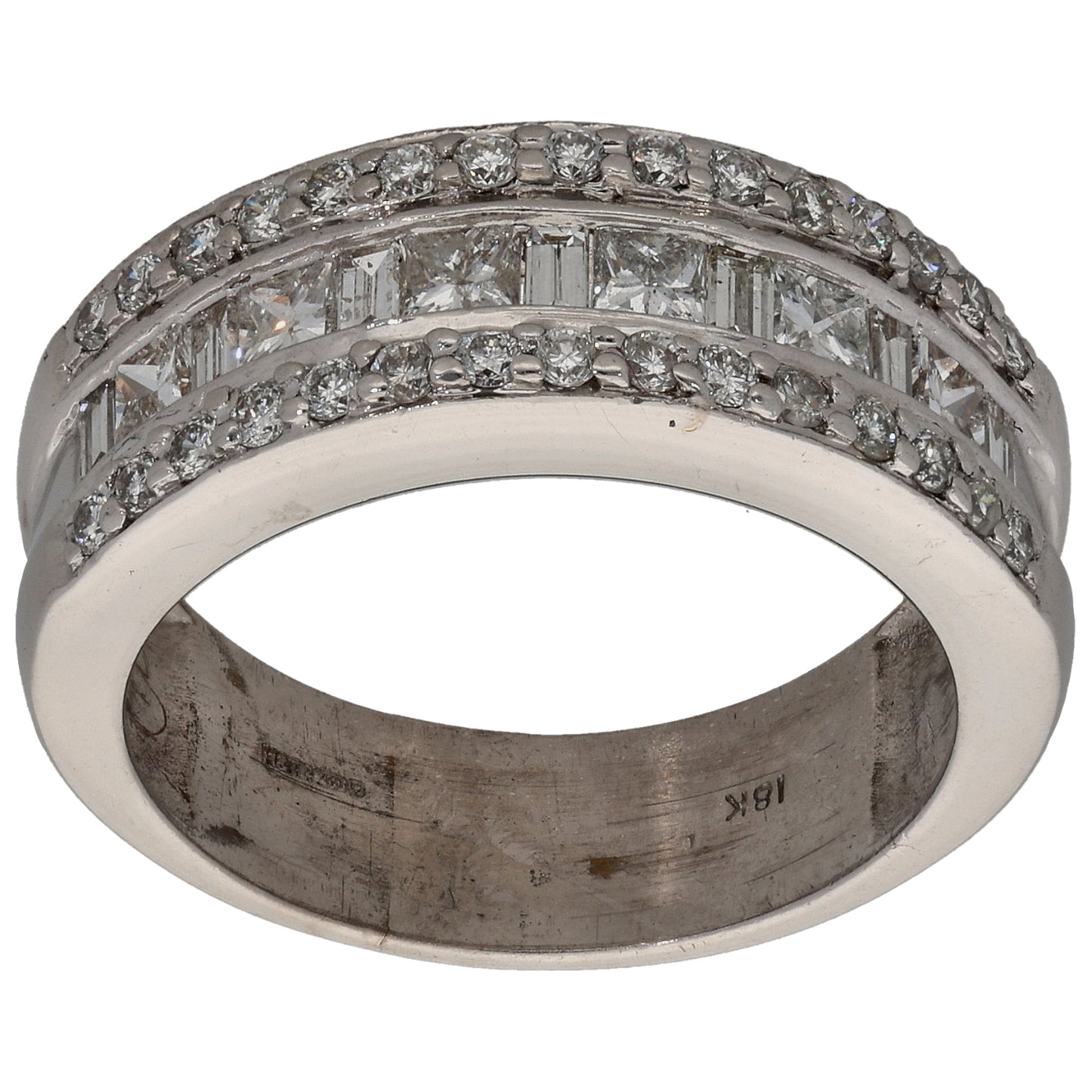 18ct White Gold 1.04ct Diamond Dress/Cocktail Ring Size Q