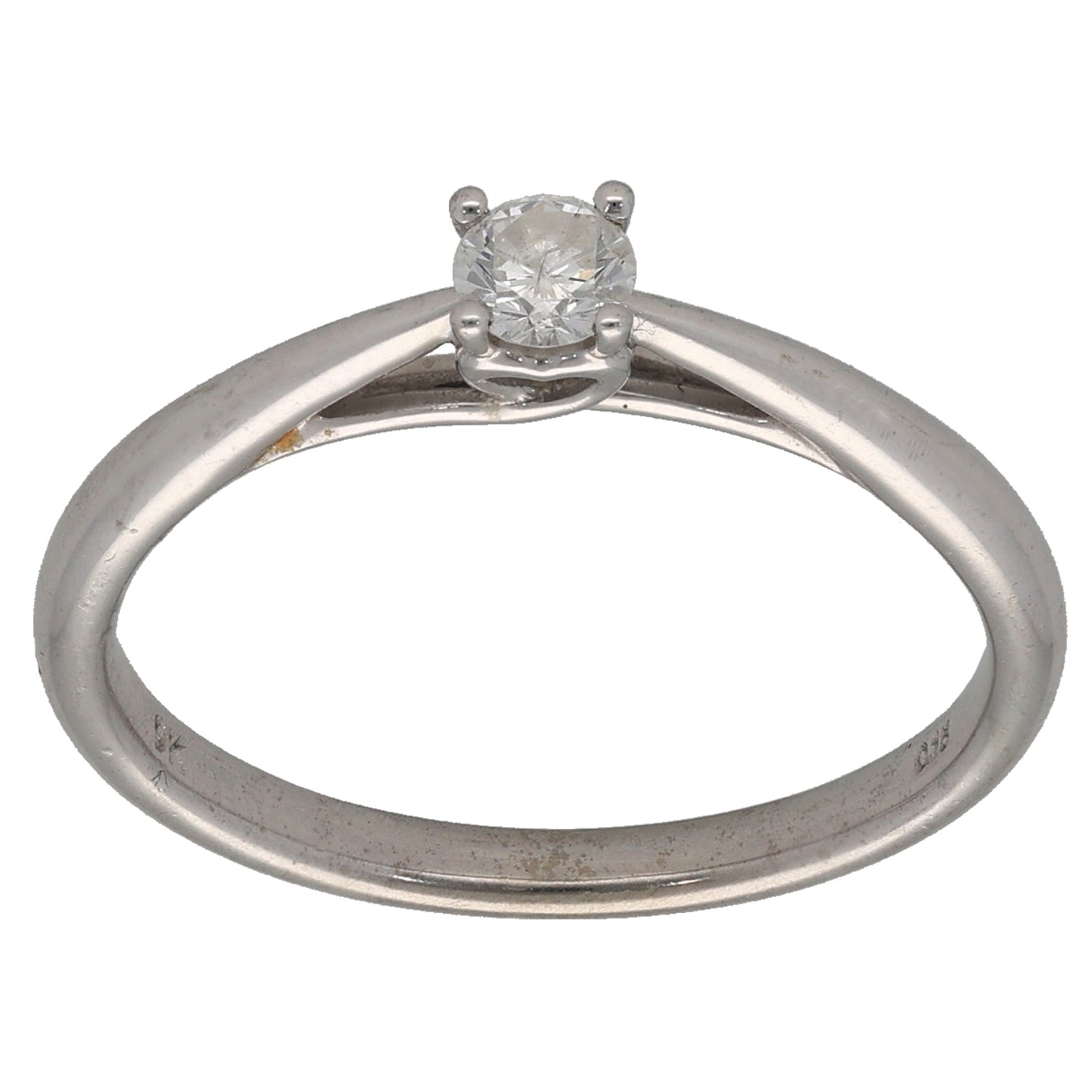 9ct White Gold 0.15ct Diamond Solitaire Ring Size O