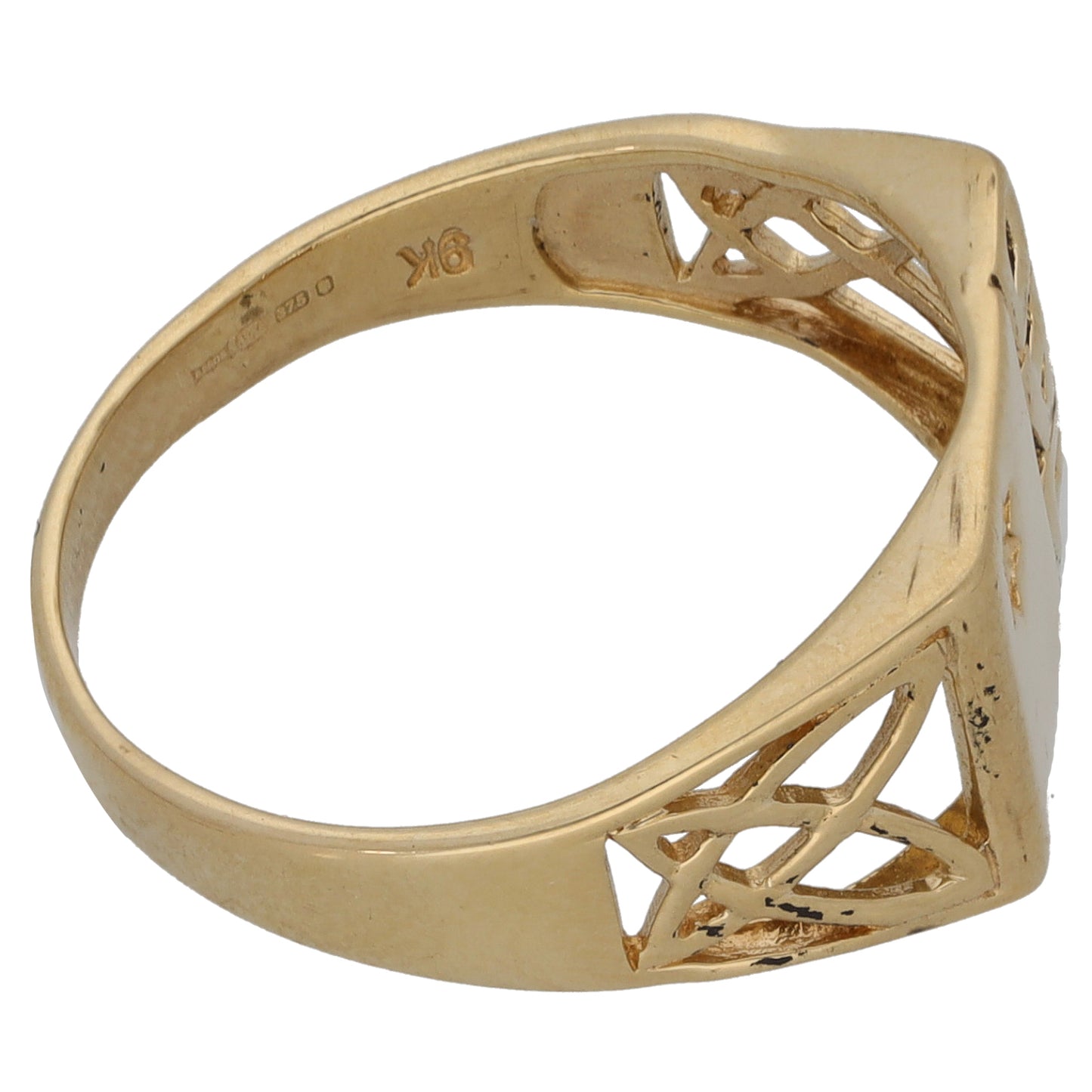 9ct Gold 0.005ct Diamond Single Stone Dad Ring Size R