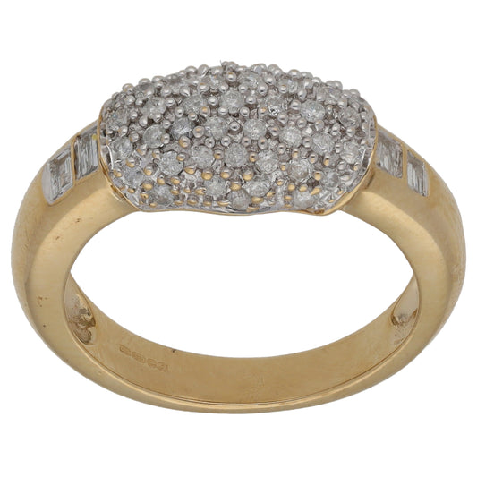 9ct Gold 0.435ct Diamond Dress/Cocktail Ring Size N