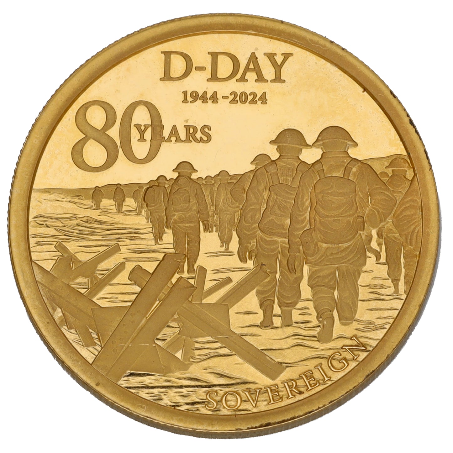 22ct Gold D-Day 80 Years Full Sovereign 2024