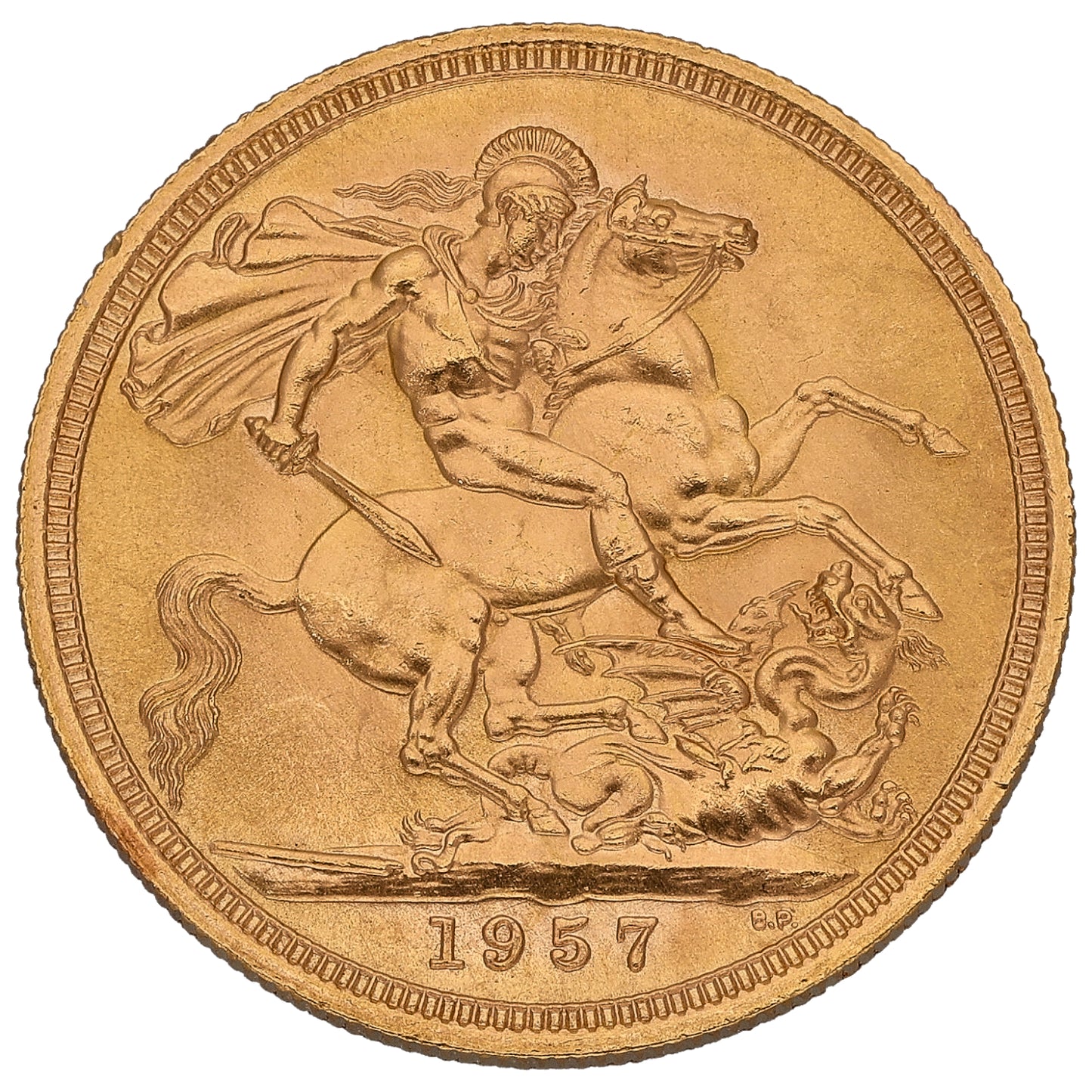 22ct Gold Queen Elizabeth II Full Sovereign Coin 1957