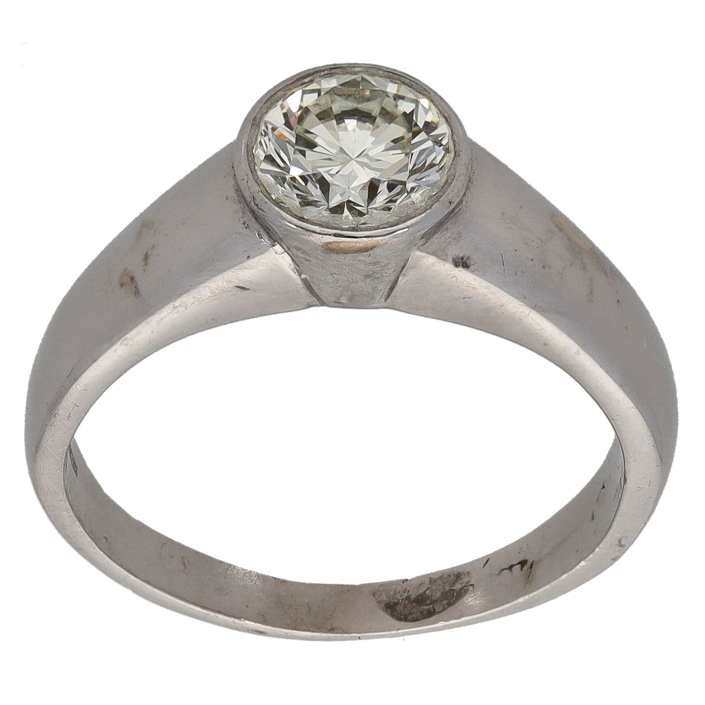 18ct White Gold 0.95ct Diamond Solitaire Ring Size N
