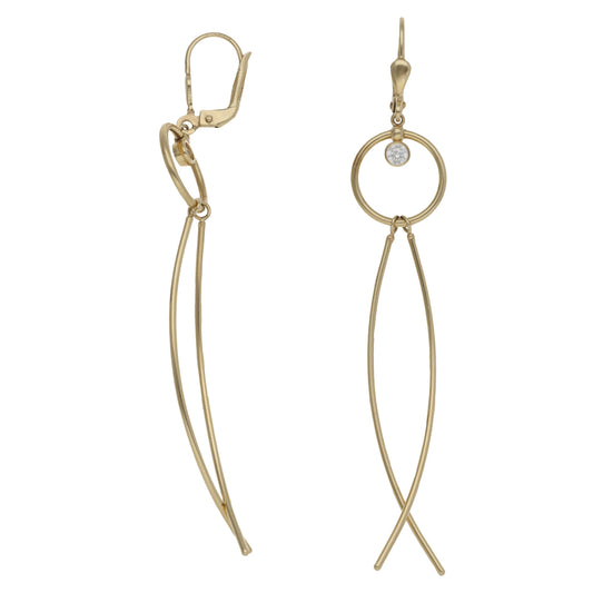 14ct Gold Imitation Gems Drop Earrings