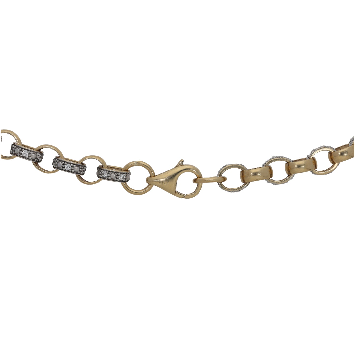 9ct Gold Cubic Zirconia Belcher Chain 28"