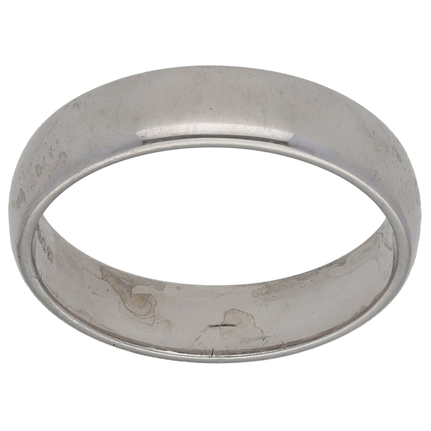 9ct White Gold Plain Wedding Ring Size R
