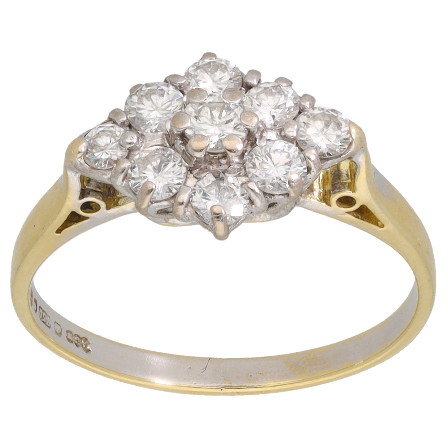 18ct White Gold 0.66ct Diamond Dress/Cocktail Ring Size M